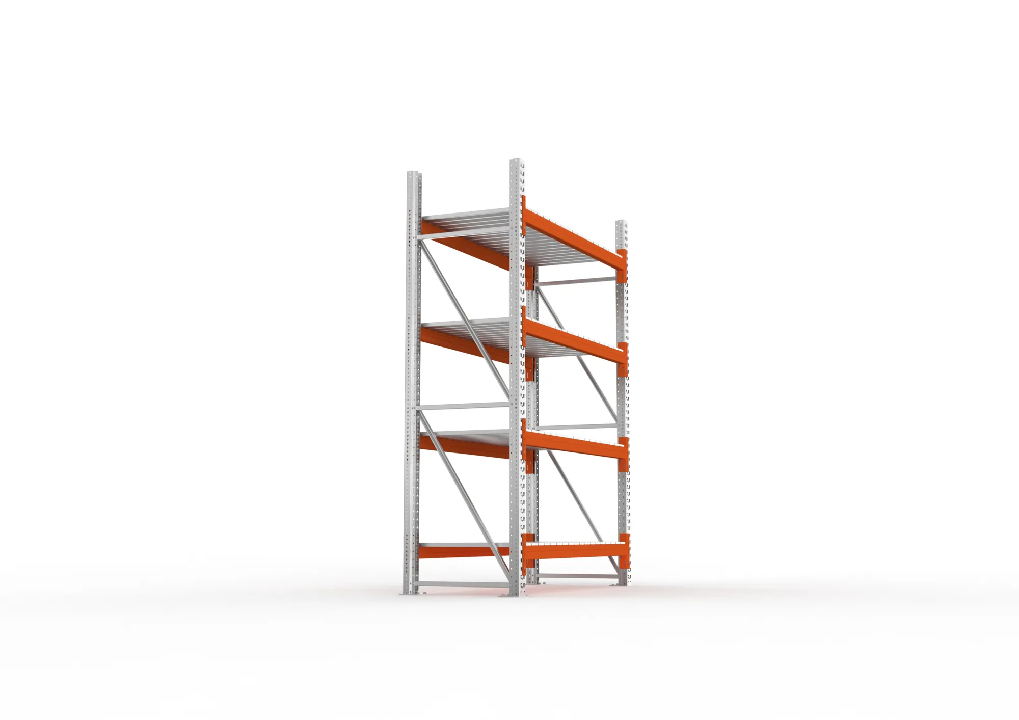 META MULTIPAL | Großfachregal | Grundregal | 2700 x 1825 x 800 mm | Fachlast 1800 kg | 4 Ebenen | Stahlpaneele | verzinkt