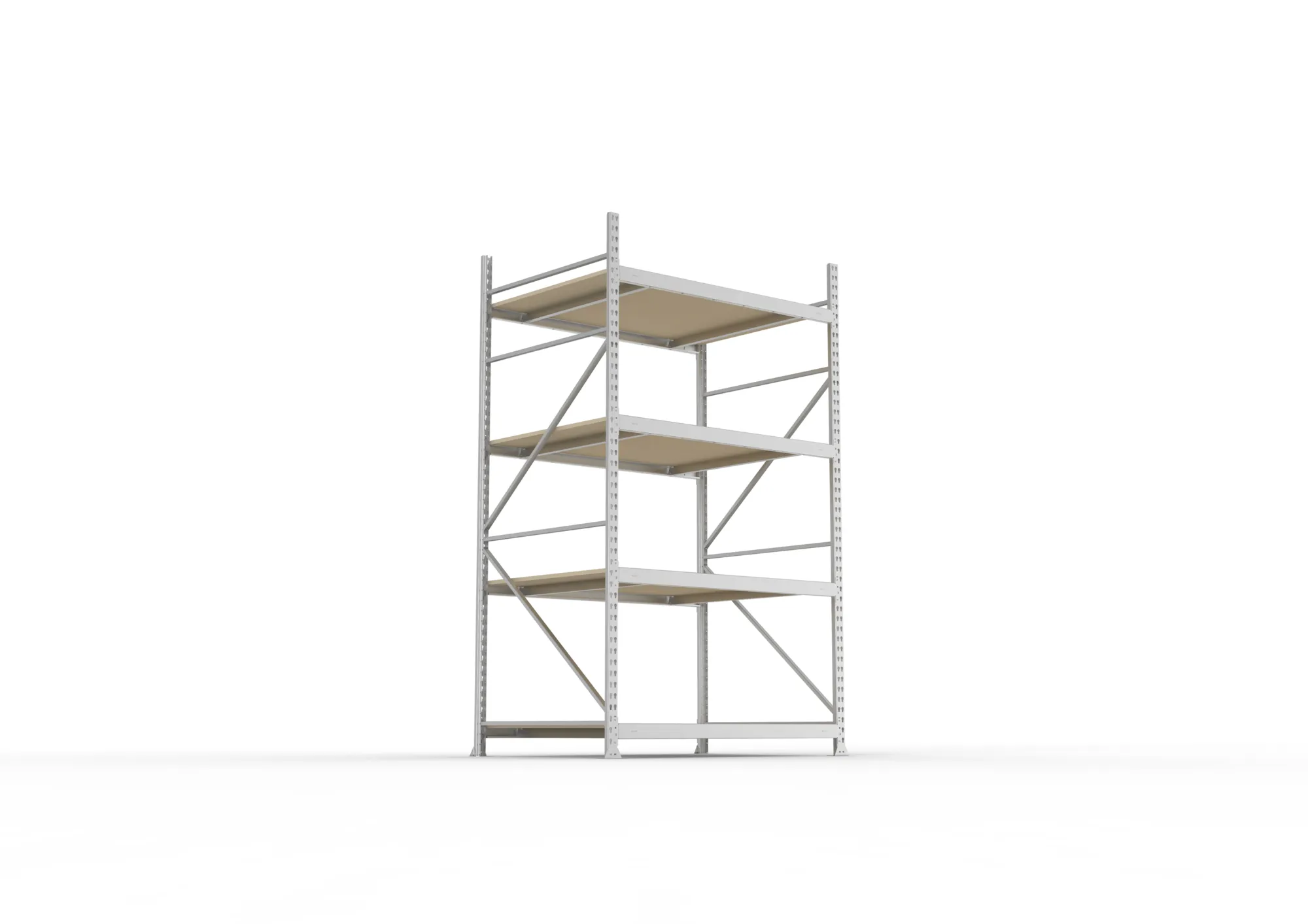 META MINI-RACK Weitspannregal | Grundregal | 2500 x 1400 x 1050 mm | Fachlast 600 kg | Spanplattenböden | 4 Ebenen