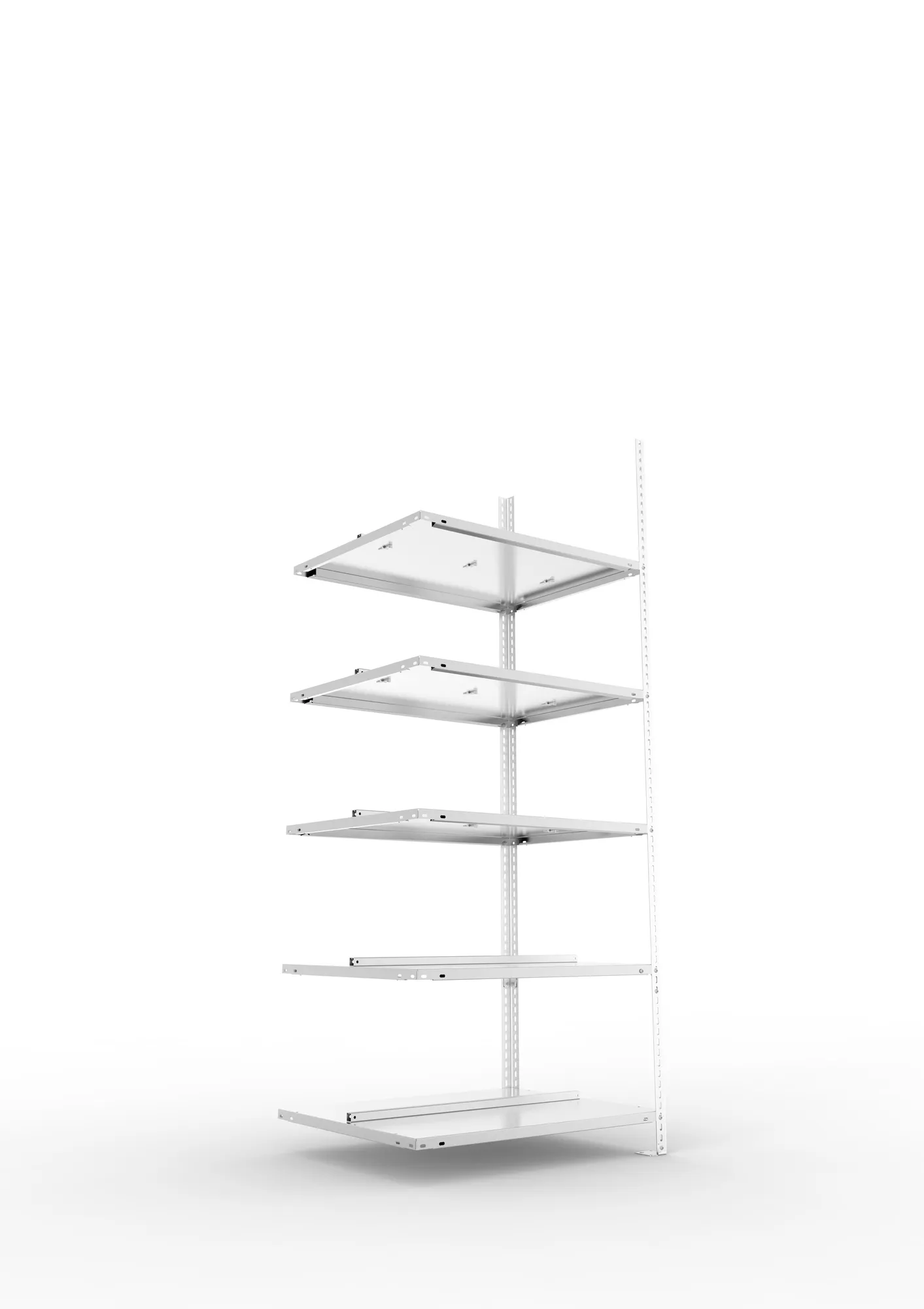 META FIX COMPACT | Büro-Schraubregal | Anbauregal | 1850 x 750 x 600 mm | Fachlast 80 kg | 5 Ebenen | verzinkt