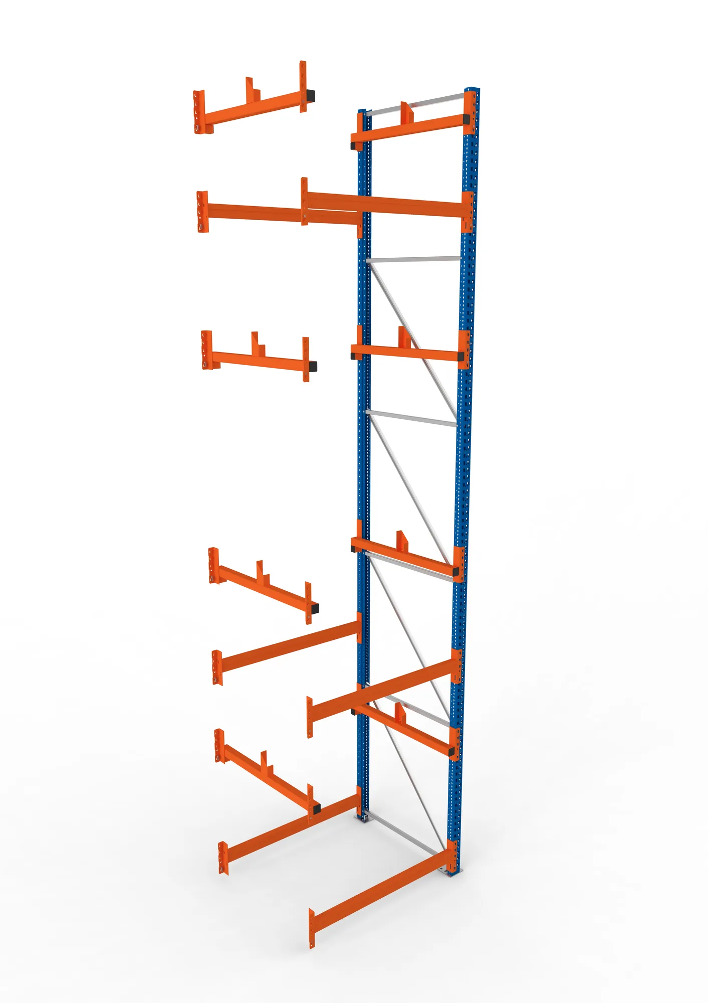 META MULTIPAL | Kabeltrommelregal | Anbauregal | 5500 x 1300 x 1100 mm | Feldlast 5500 kg | 2 Ebenen | Typ 1 | RAL 5010