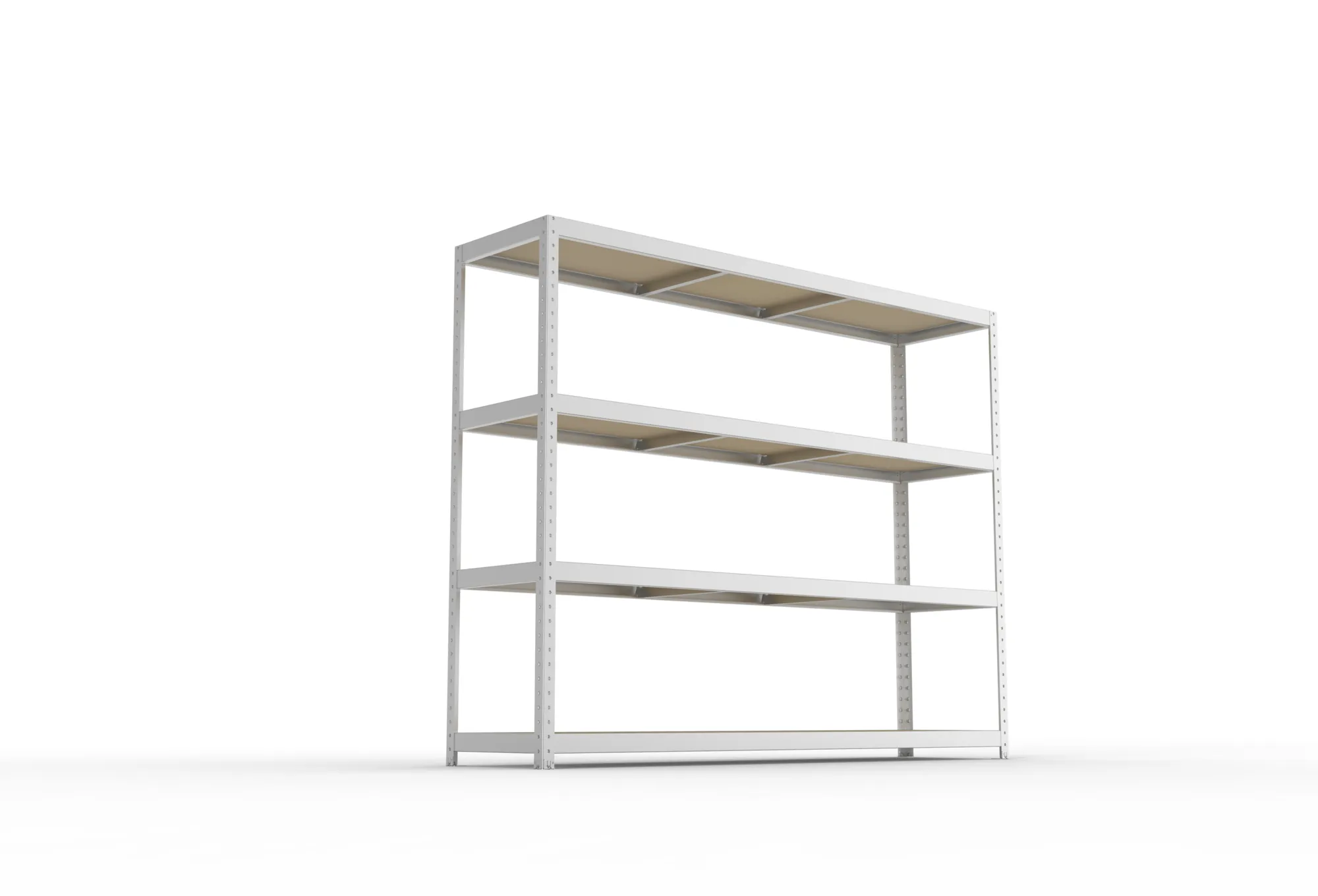 META SPEED-RACK Weitspannregal | Komplettregal | 1970 x 2500 x 600 mm | Fachlast 400 kg | Spanplattenböden | 4 Ebenen