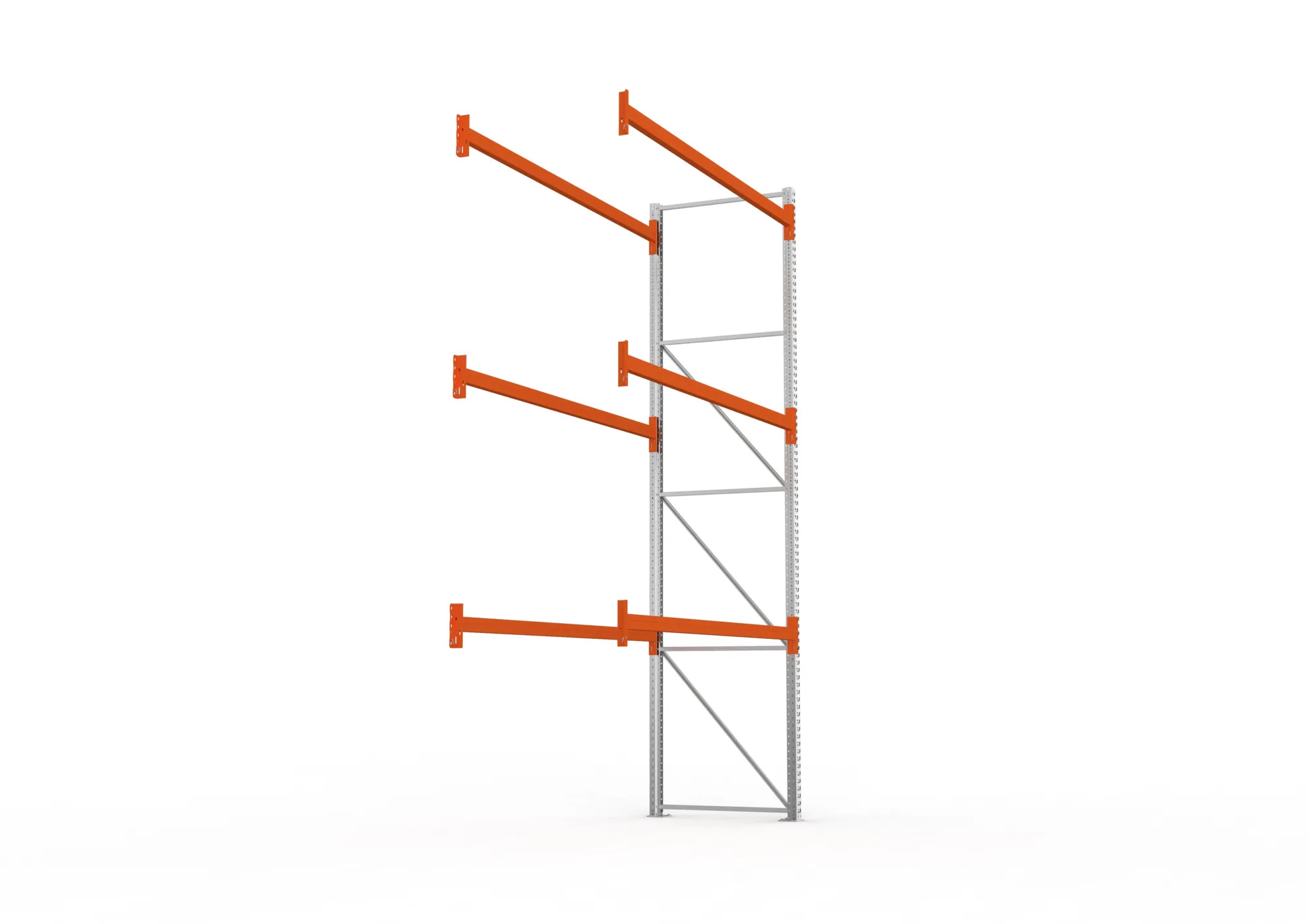 META MULTIPAL | Palettenregal | Anbauregal | 4400 x 2700 x 1100 mm | Fachlast 480 kg | 4 Ebenen | 12 Paletten | verzinkt