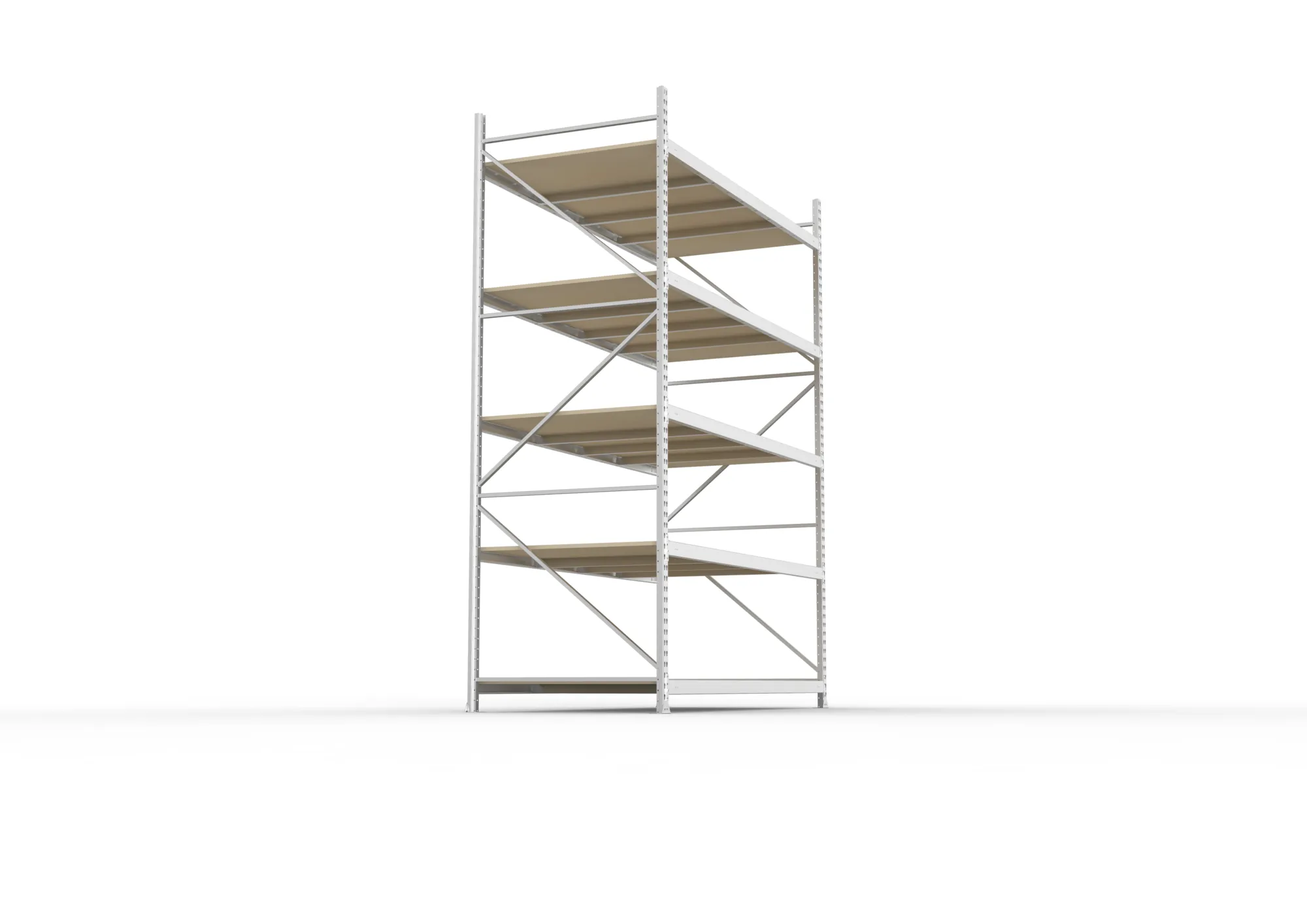 META MINI-RACK Weitspannregal | Grundregal | 3000 x 2200 x 1050 mm | Fachlast 600 kg | Spanplattenböden | 5 Ebenen