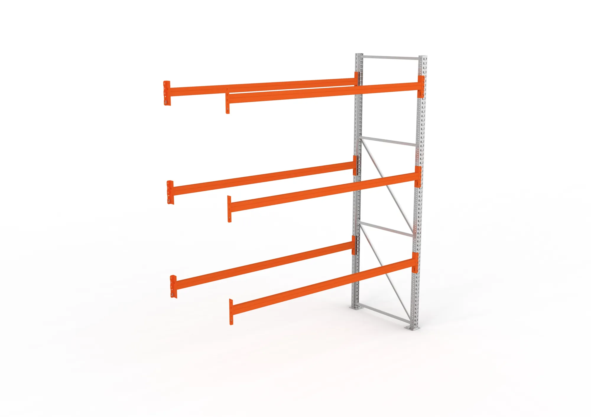 META MULTIPAL | Palettenregal | Anbauregal | 3300 x 2700 x 1100 mm | Fachlast 490 kg | 4 Ebenen | 12 Paletten | verzinkt
