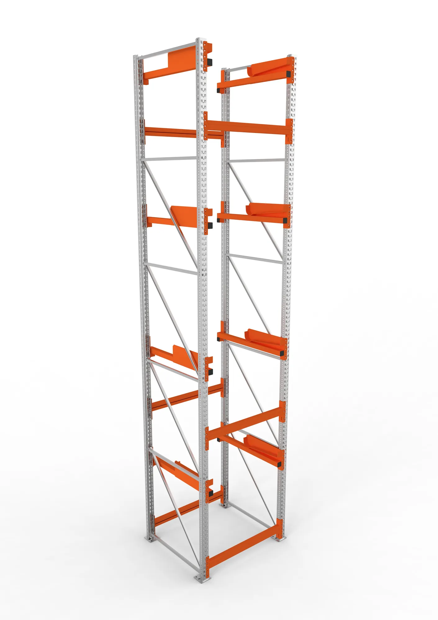 META MULTIPAL | Kabeltrommelregal | Grundregal | 5500 x 1100 x 1100 mm | Feldlast 5500 kg | 4 Ebenen | Typ 2 | verzinkt