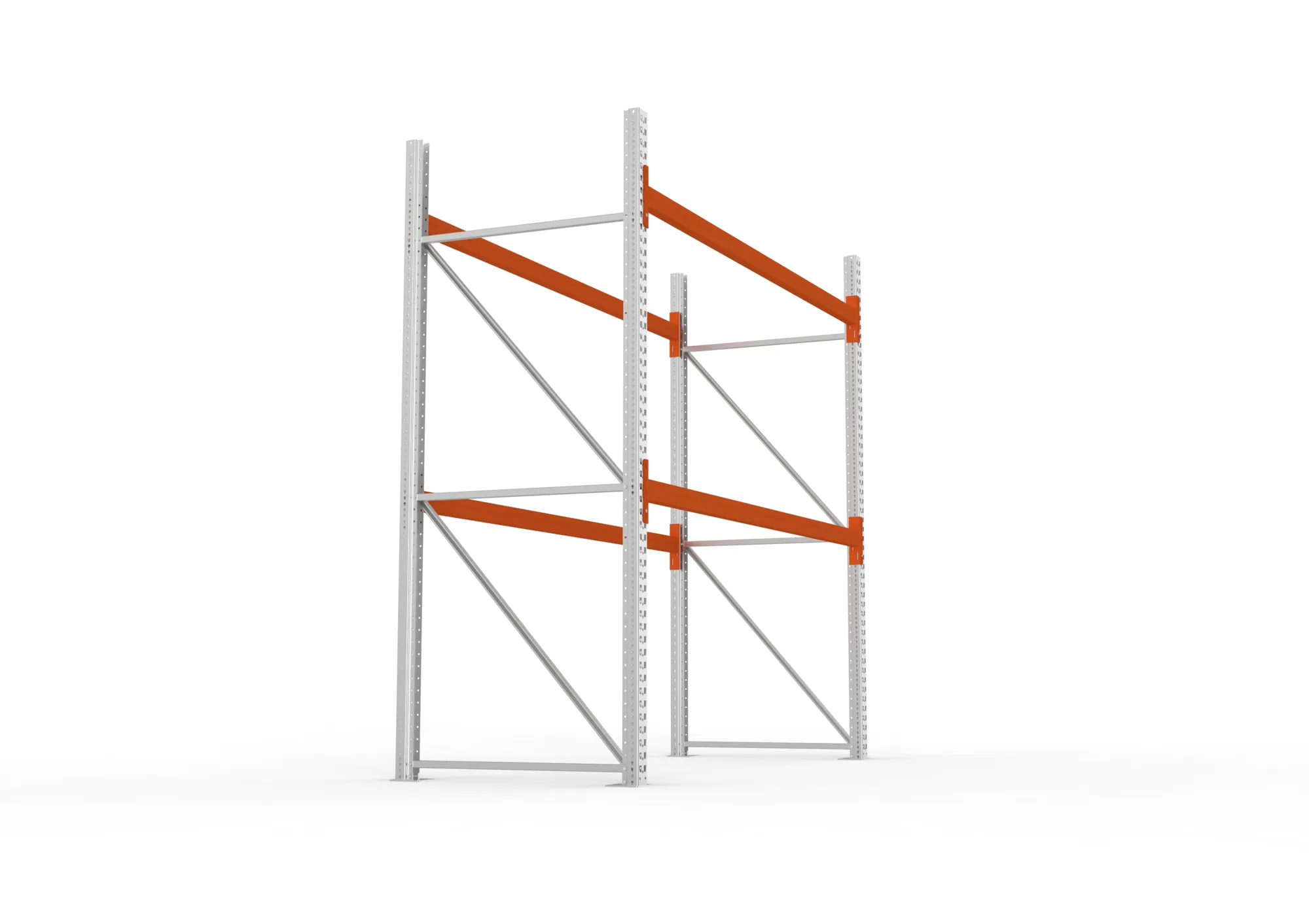 META MULTIPAL | Palettenregal | Grundregal | 2700 x 2700 x 1100 mm | Fachlast 490 kg | 3 Ebenen | 9 Paletten | verzinkt