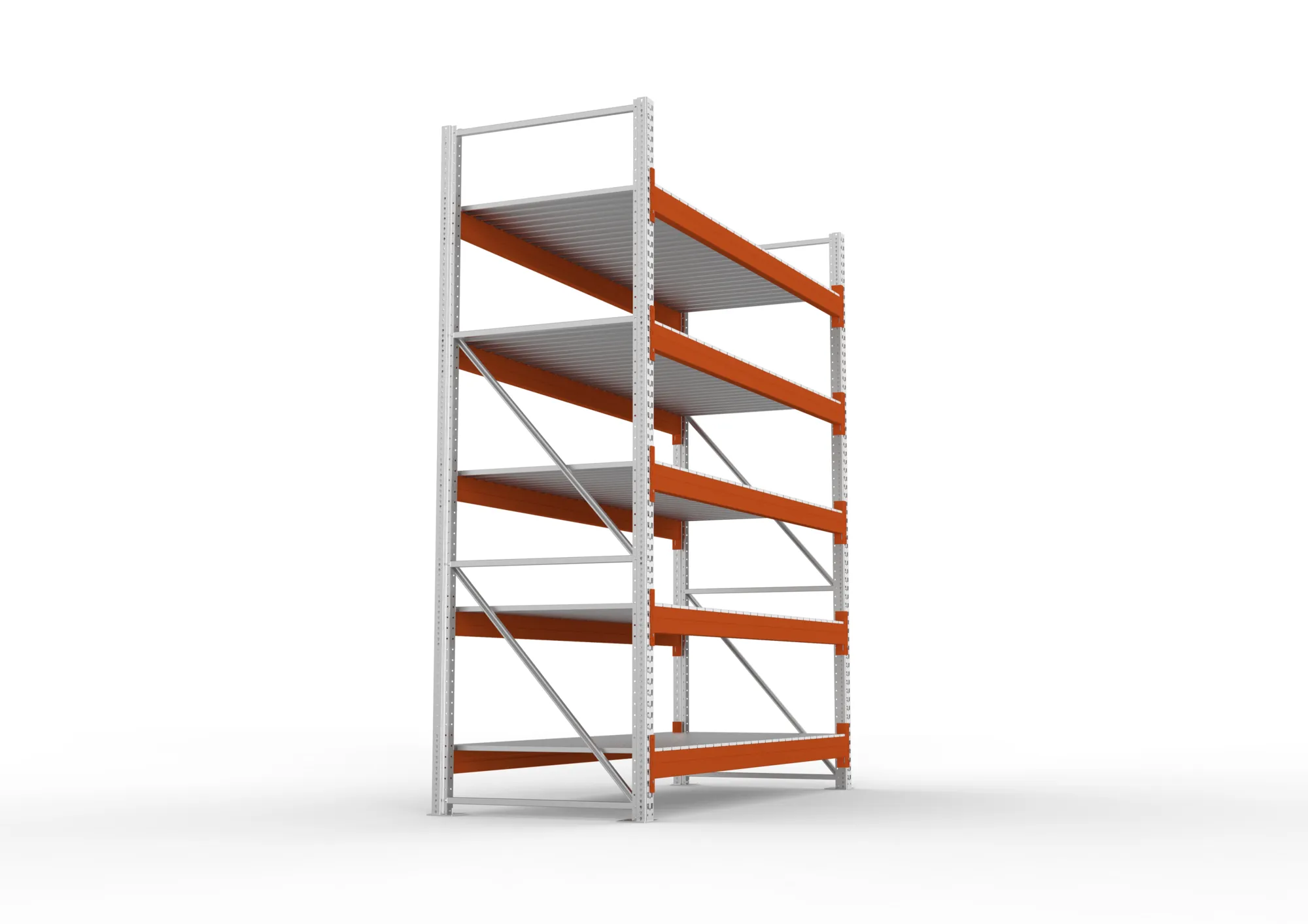 META MULTIPAL | Großfachregal | Grundregal | 3300 x 2700 x 1100 mm | Fachlast 1900 kg | 5 Ebenen | Stahlpaneele | verzinkt