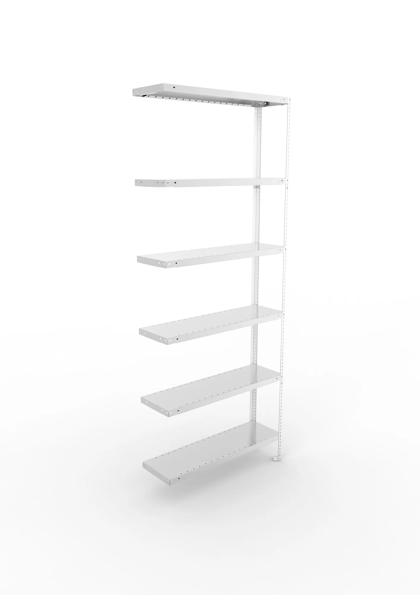 META FIX | Fachbodenregal | Anbauregal | 2500 x 1000 x 300 mm | Fachlast 100 kg | 6 Ebenen | verzinkt