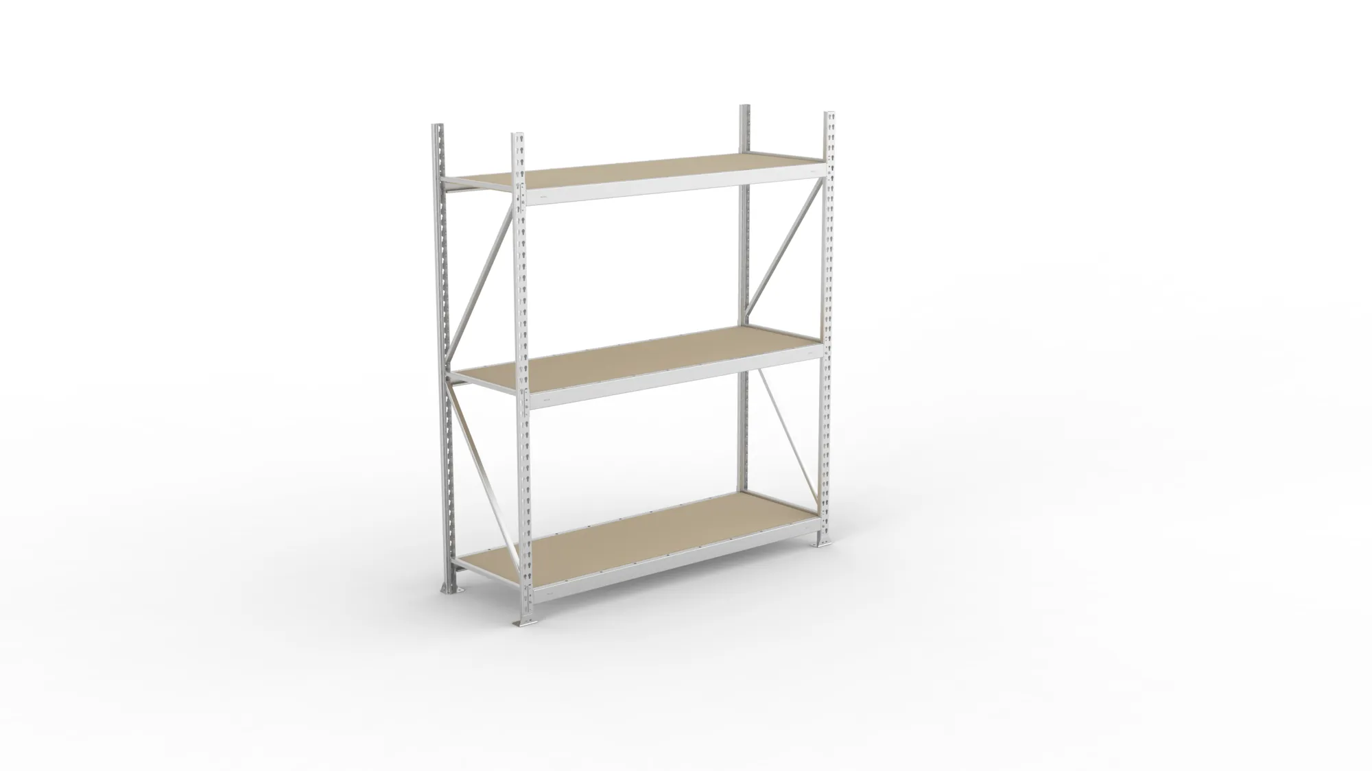 META MINI-RACK Weitspannregal | Grundregal | 2200 x 1800 x 650 mm | Fachlast 600 kg | Spanplattenböden | 3 Ebenen