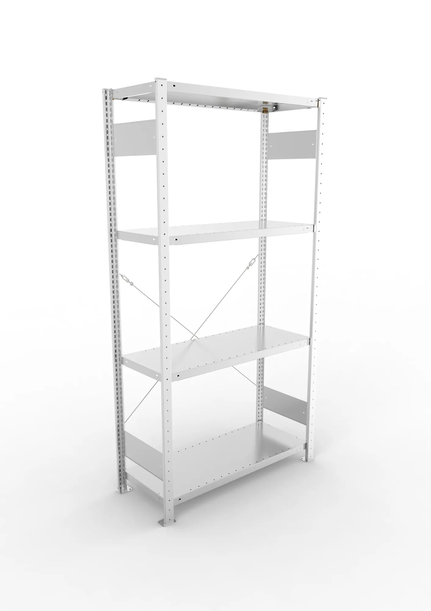 META CLIP SET | Fachbodenregal | Grundregal | 2000 x 1000 x 400 mm | Fachlast 100 kg | 3+1 Ebenen | verzinkt