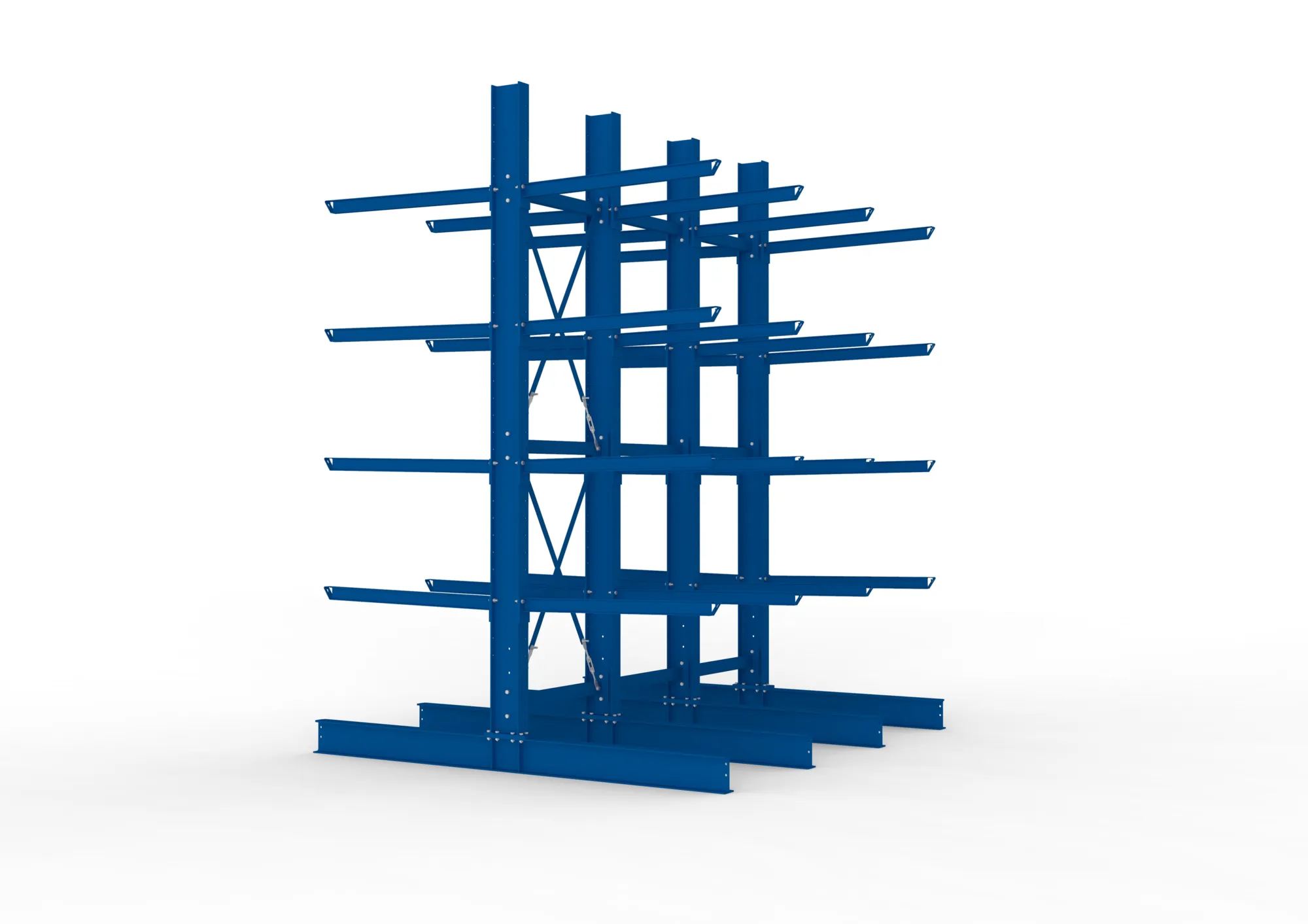 META MULTISTRONG H | Kragarmregal | 3 Felder | 4000 x 3000 x 1250 mm | Armlast 400 kg | doppelseitig | 4+1 Ebenen
