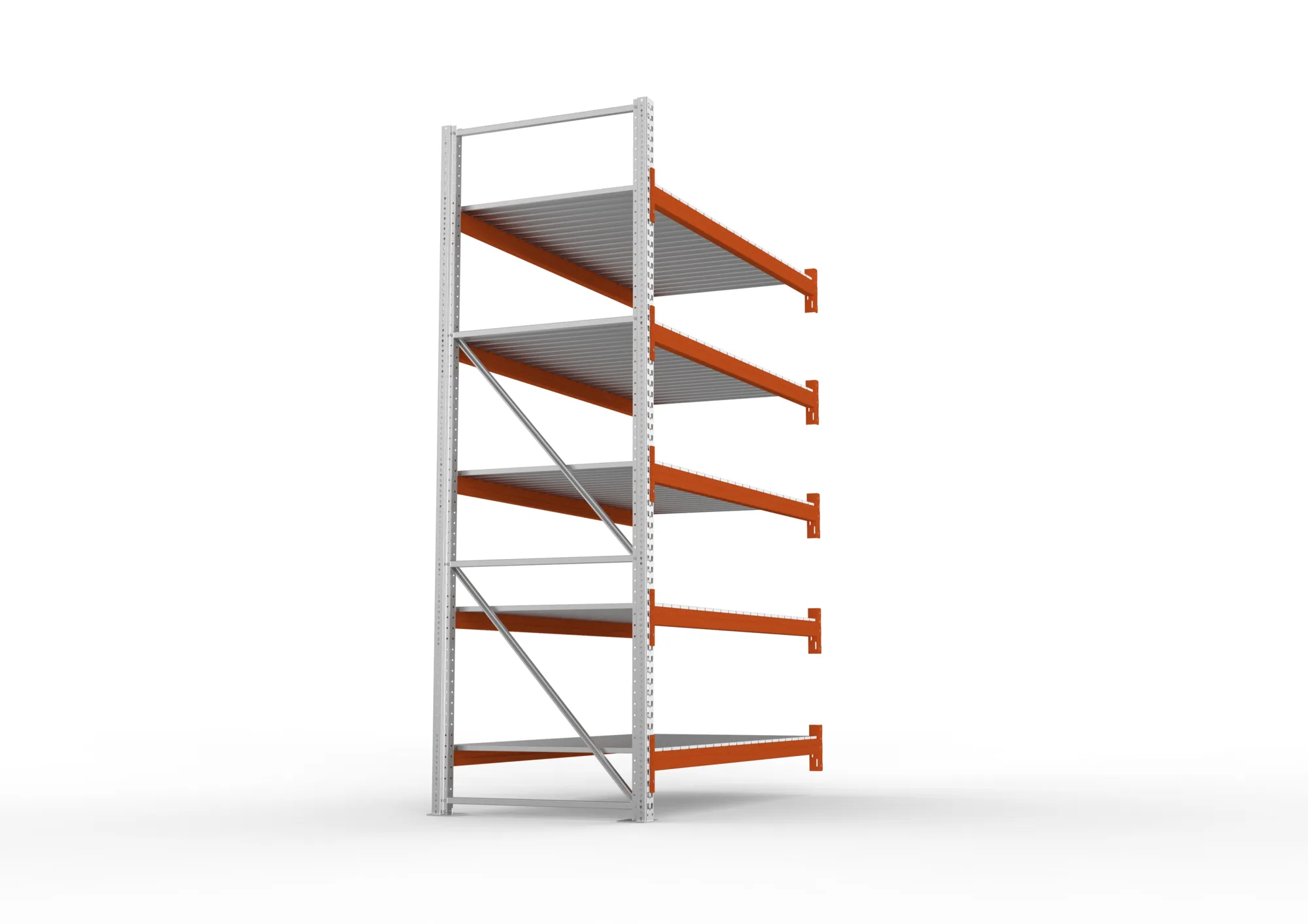 META MULTIPAL | Großfachregal | Anbauregal | 3300 x 2225 x 1100 mm | Fachlast 1700 kg | 5 Ebenen | Stahlpaneele | verzinkt