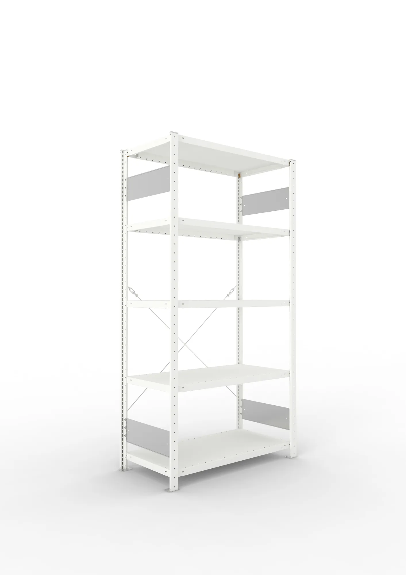 META CLIP S3 | Fachbodenregal | Grundregal | 2000 x 1000 x 500 mm | Fachlast 100 kg | 4+1 Ebenen | RAL 7035