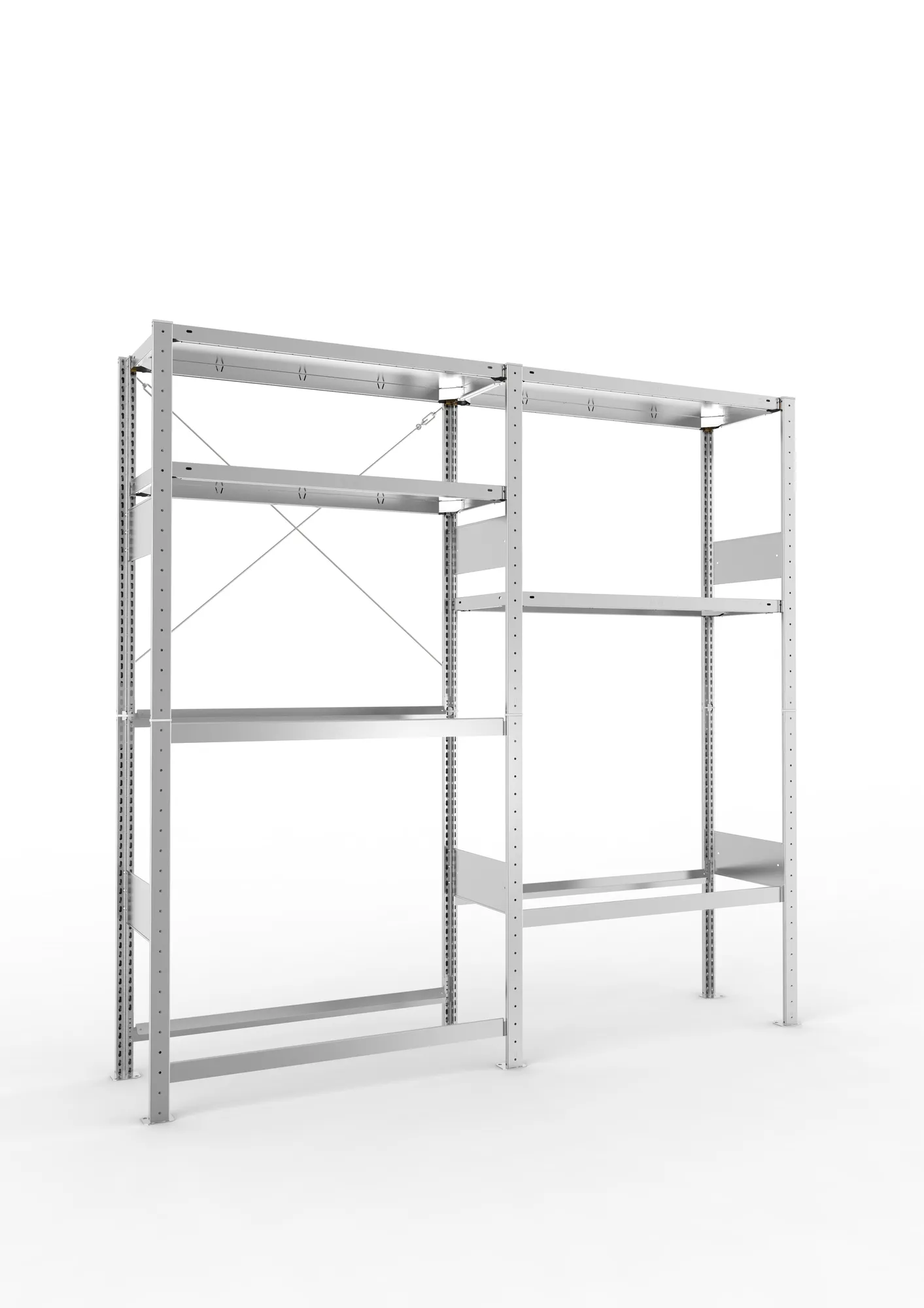 META CLIP SPLIT | Garagenregal | 2 Felder | 2000 x 1000 x 400 mm | Fachlast 150 kg | verzinkt