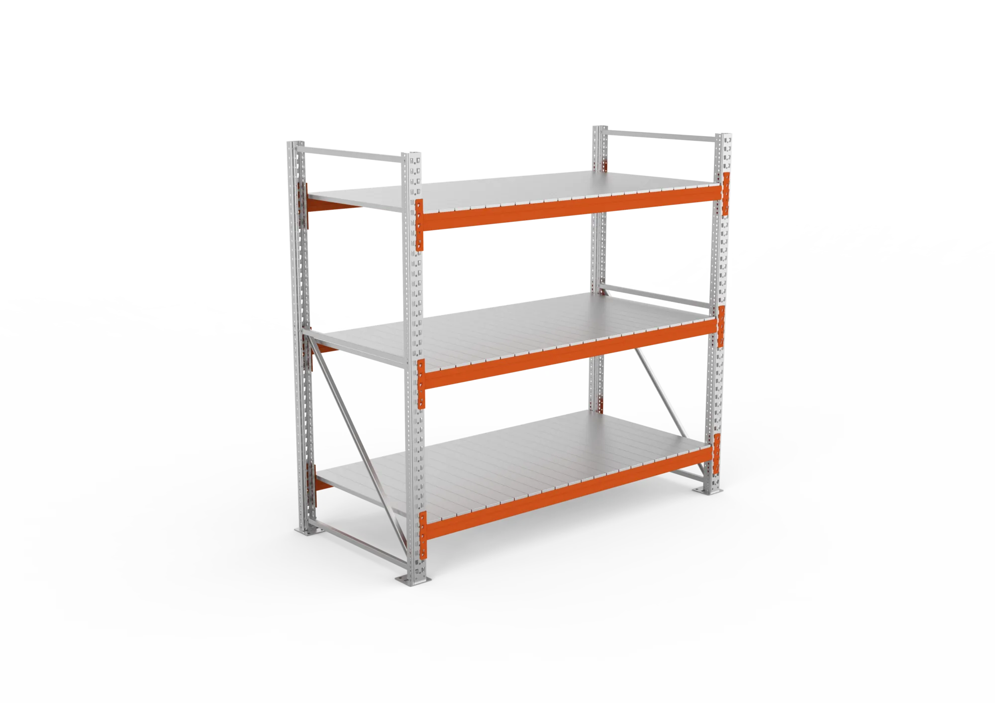META MULTIPAL | Großfachregal | Grundregal | 2200 x 2225 x 1100 mm | Fachlast 1900 kg | 3 Ebenen | Stahlpaneele | verzinkt