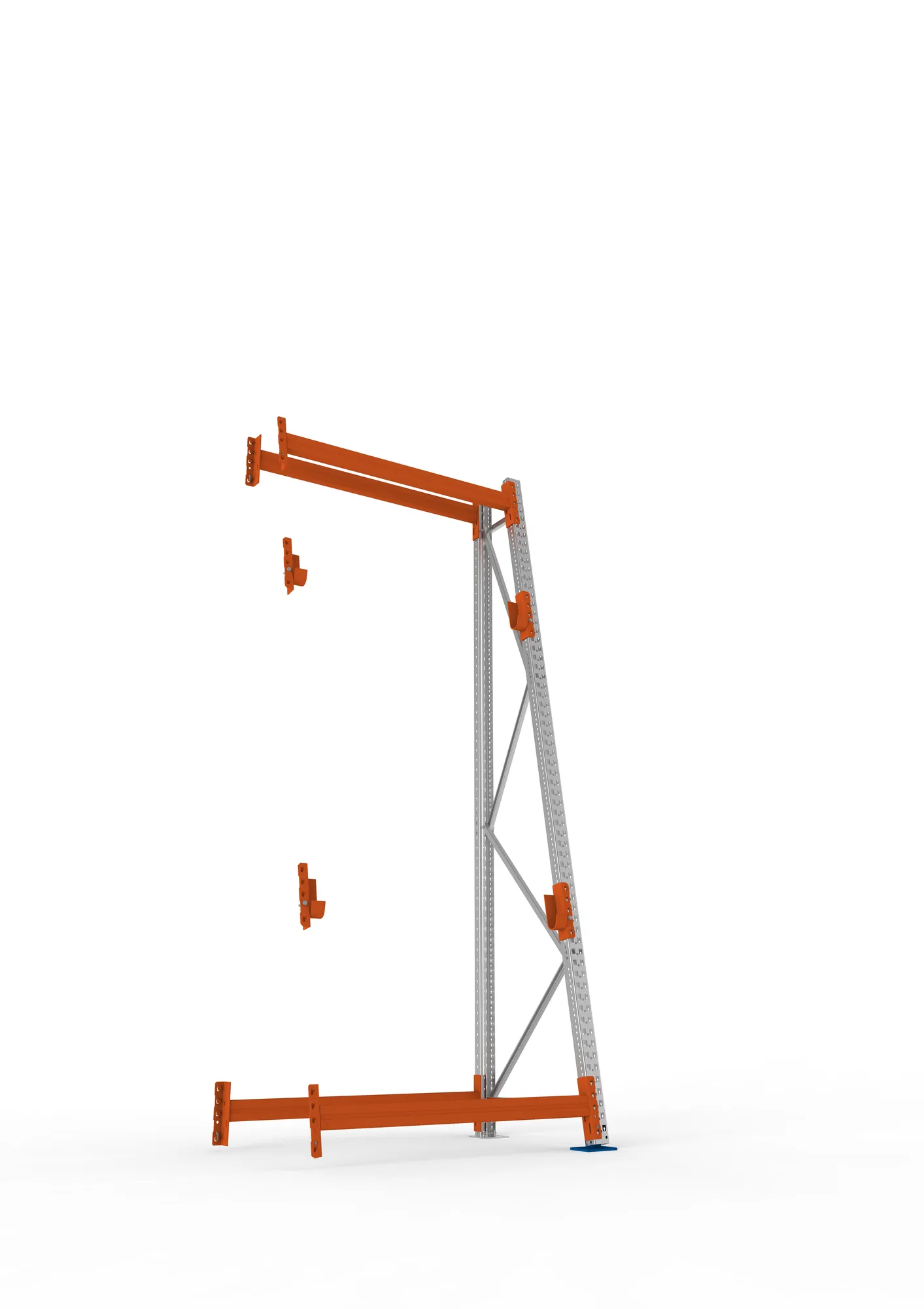 META MULTIPAL | Kabeltrommelregal | Anbauregal | 3300 x 1300 x 900 mm | Feldlast 1500 kg | 2 Ebenen | Typ 3/A-Ständer | verzinkt