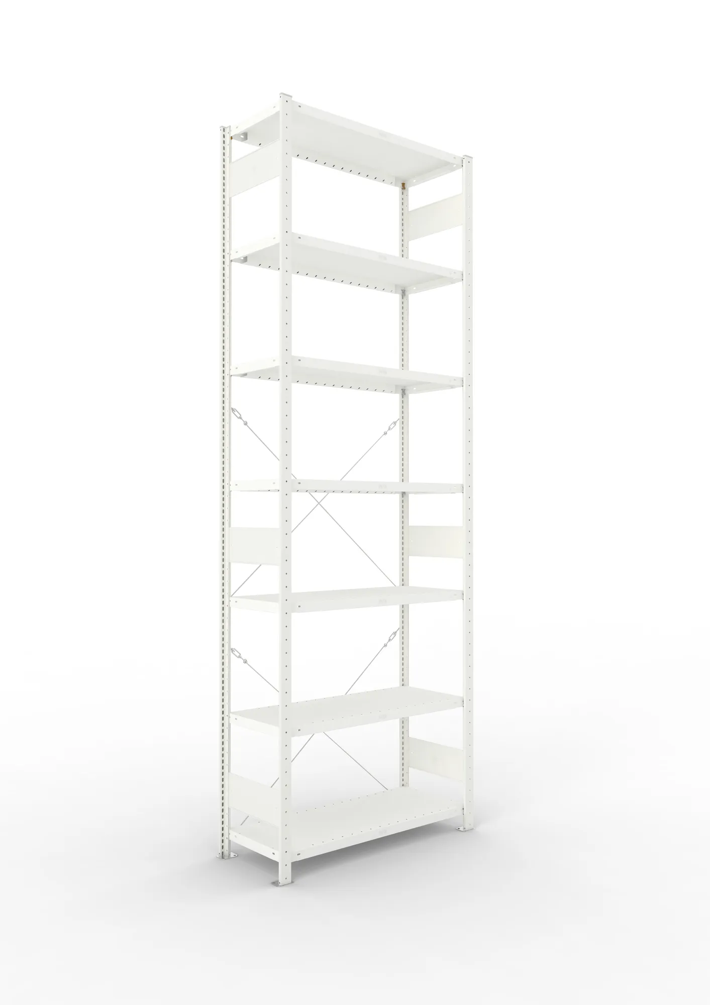 META CLIP | Fachbodenregal | Grundregal | 3000 x 1000 x 400 mm | Fachlast 100 kg | 6+1 Ebenen | RAL 7035