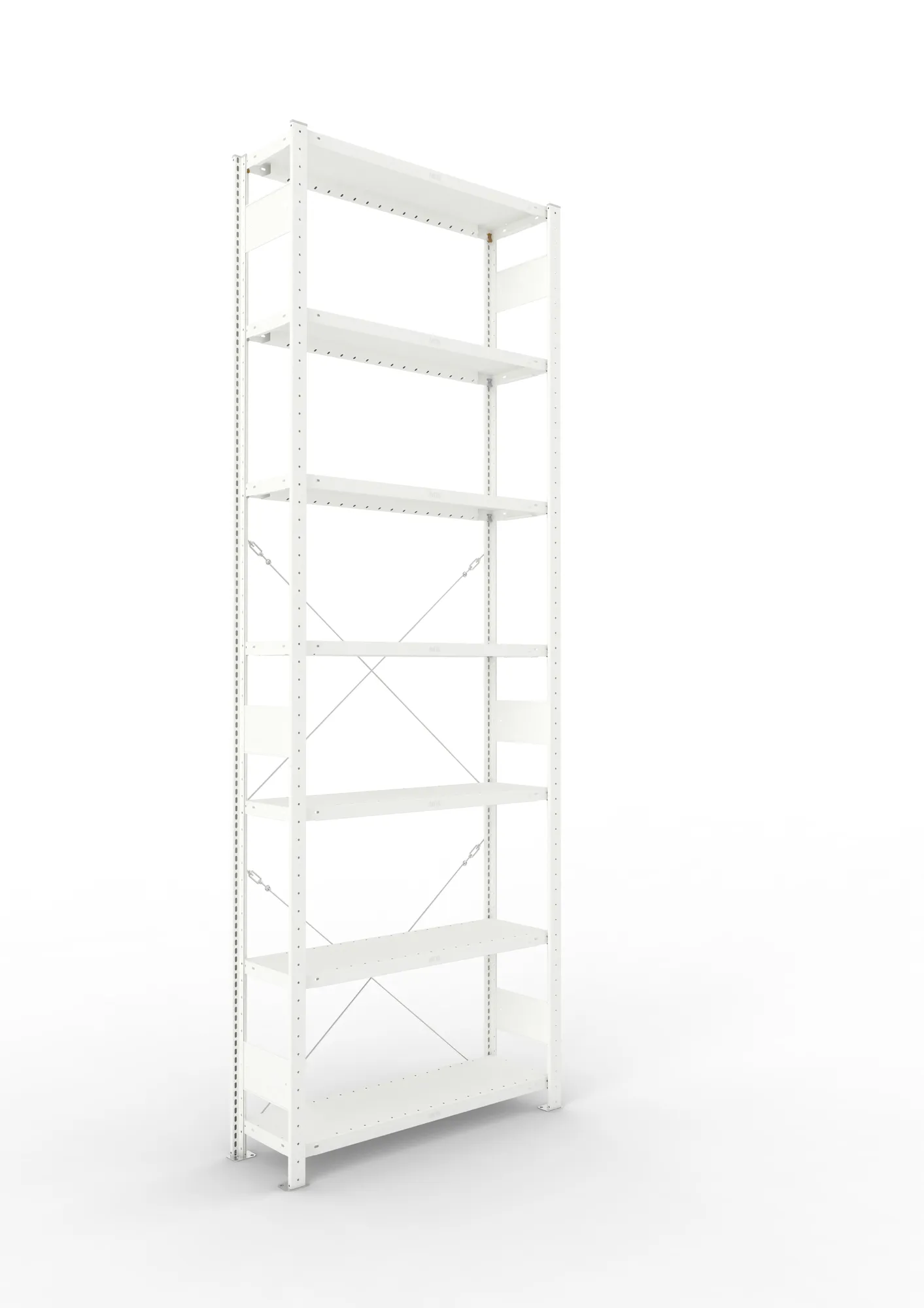 META CLIP | Fachbodenregal | Grundregal | 3000 x 1000 x 300 mm | Fachlast 230 kg | 6+1 Ebenen | RAL 7035