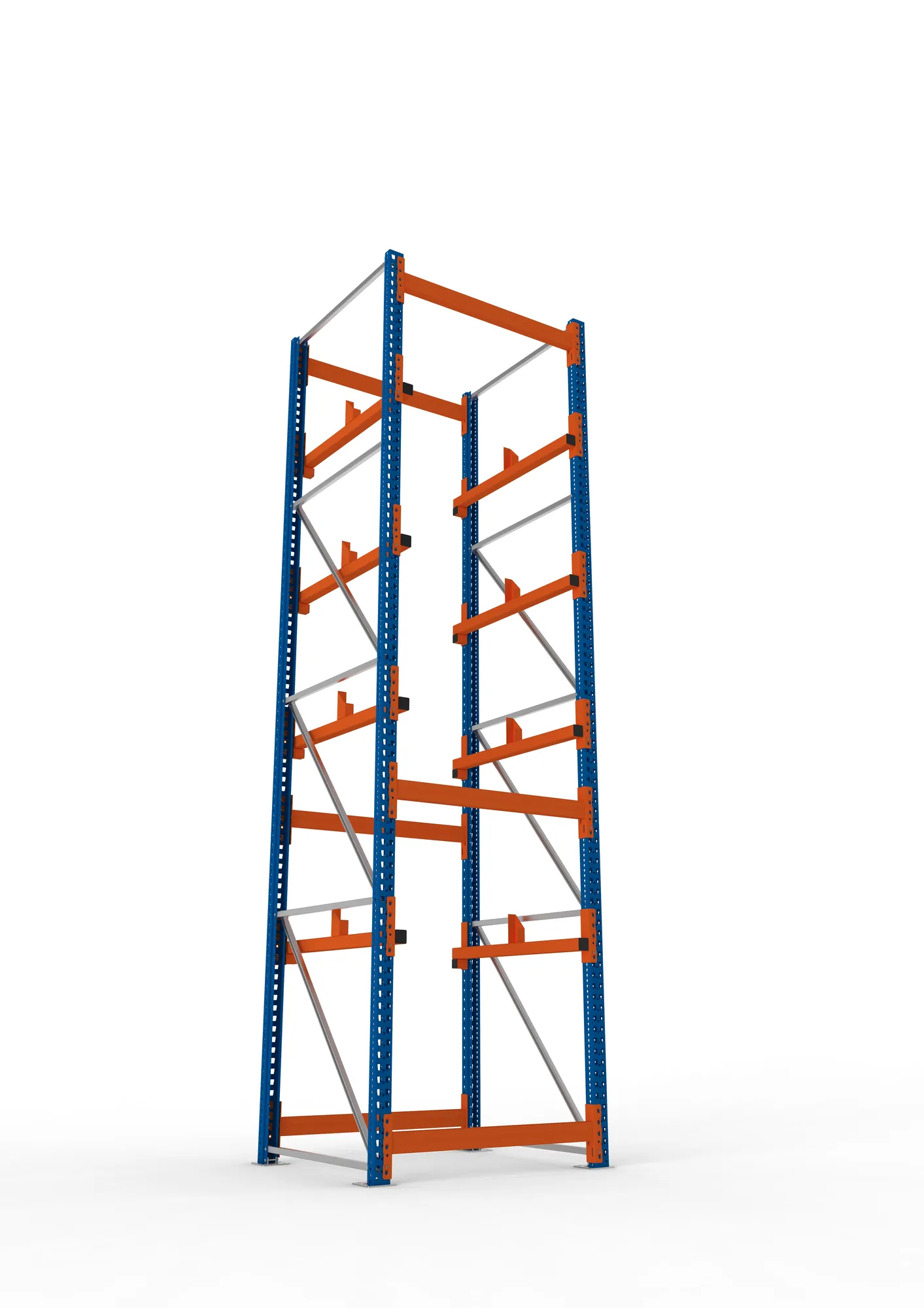 META MULTIPAL | Kabeltrommelregal | Grundregal | 4400 x 1100 x 1100 mm | Feldlast 5500 kg | 2 Ebenen | Typ 1 | RAL 5010