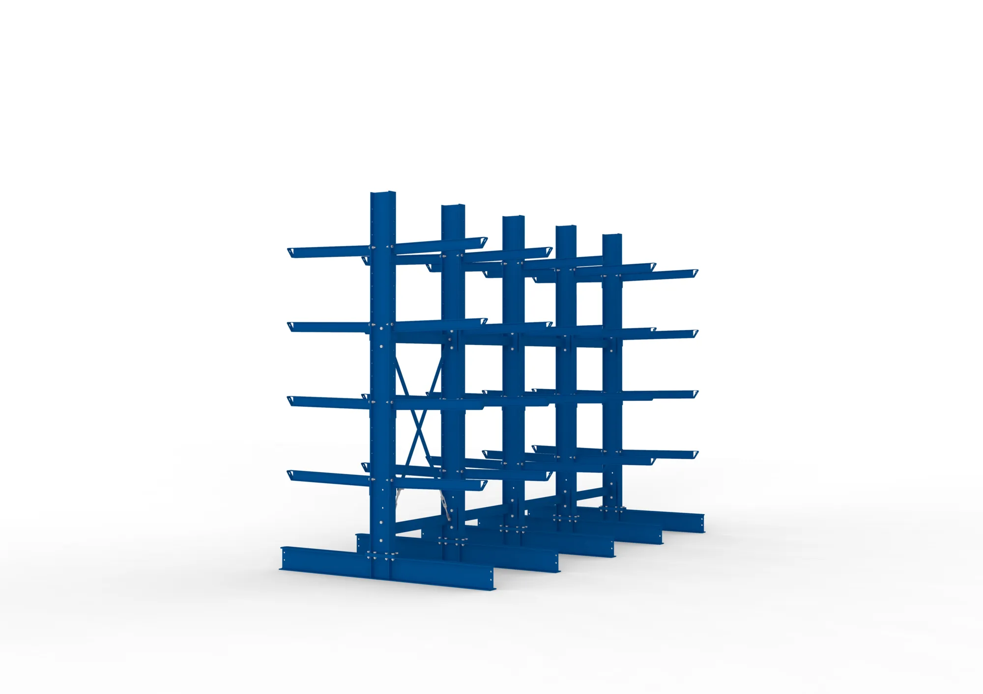 META MULTISTRONG H | Kragarmregal | 4 Felder | 3000 x 4000 x 800 mm | Armlast 630 kg | doppelseitig | 4+1 Ebenen