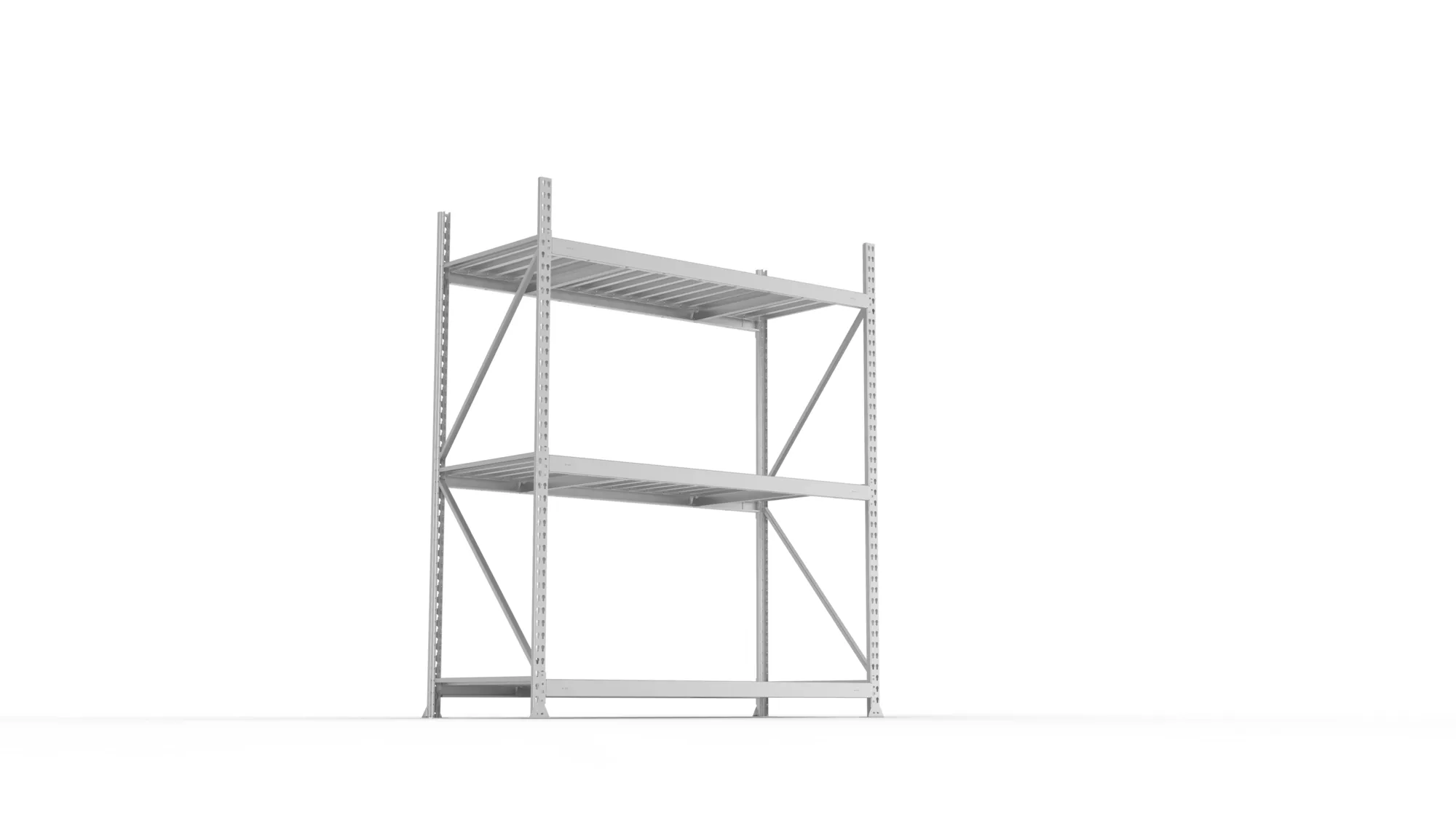 META MINI-RACK Weitspannregal | Grundregal | 2200 x 1800 x 800 mm | Fachlast 600 kg | Stahlpaneelböden | 3 Ebenen