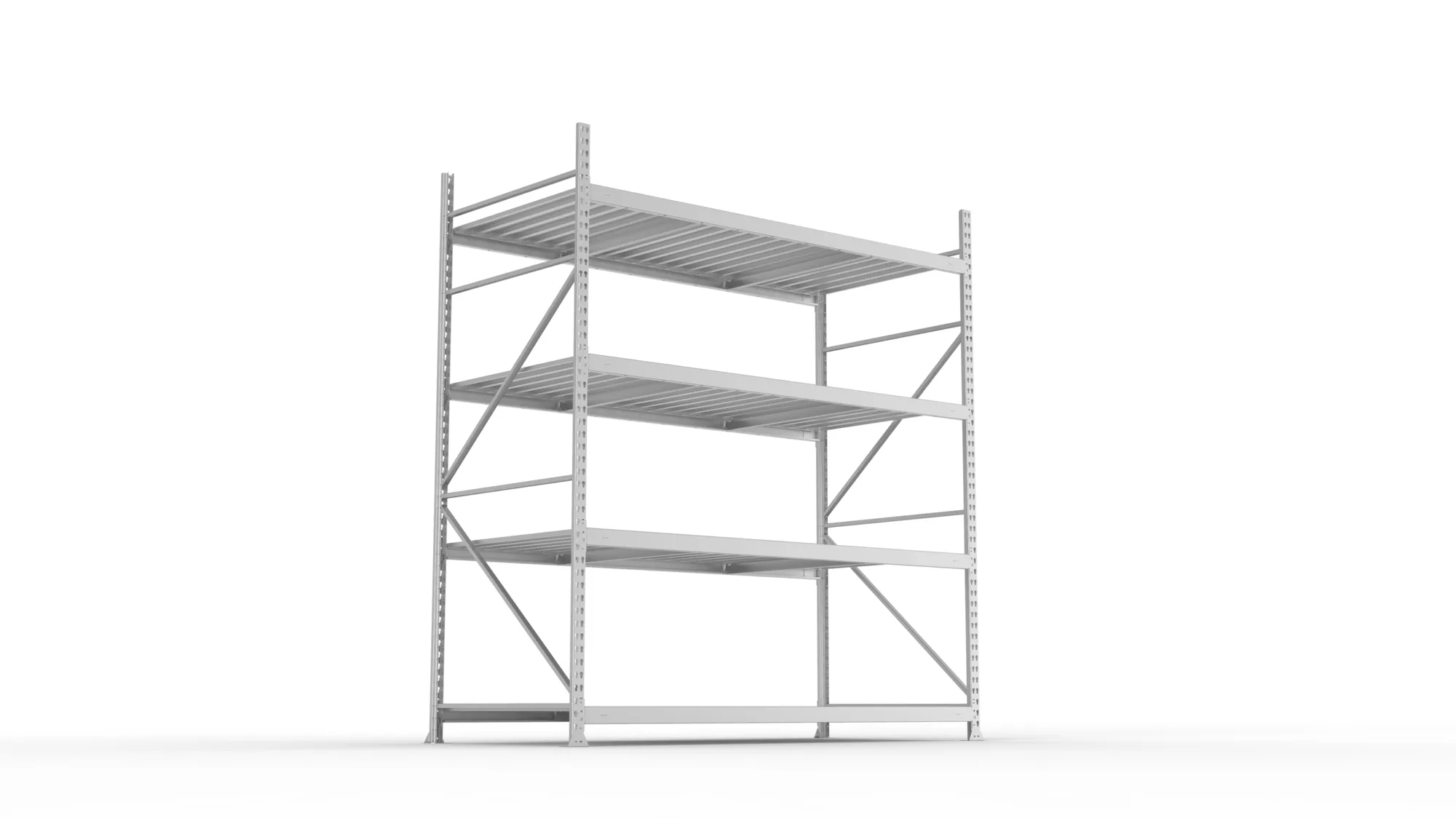 META MINI-RACK Weitspannregal | Grundregal | 2500 x 2200 x 1050 mm | Fachlast 600 kg | Stahlpaneelböden | 4 Ebenen