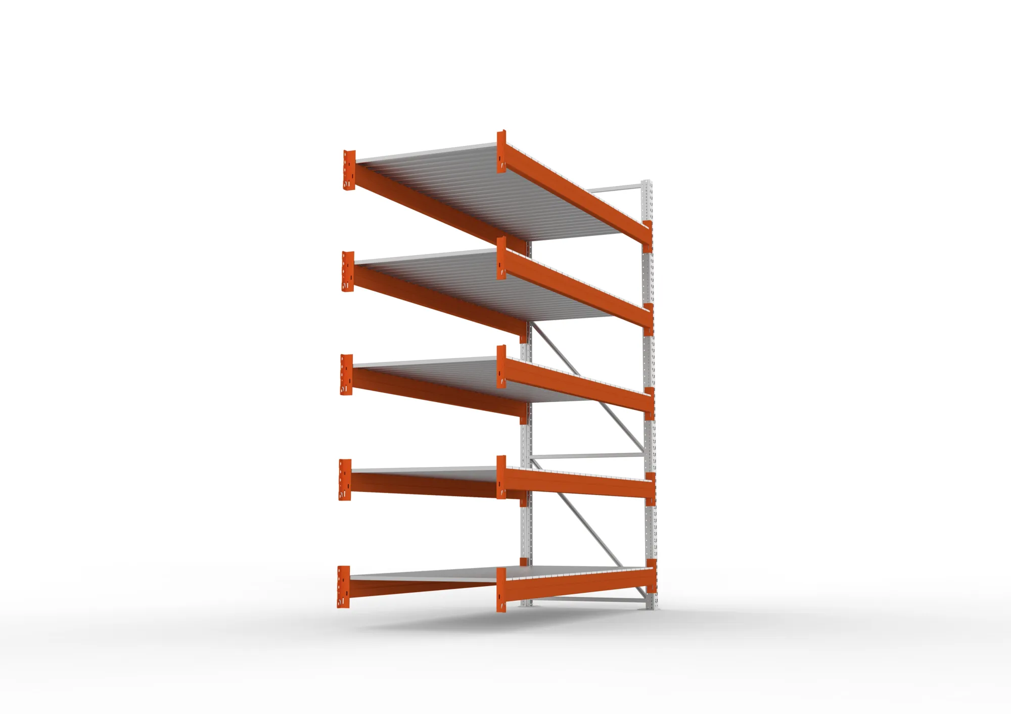 META MULTIPAL | Großfachregal | Anbauregal | 3300 x 2700 x 1100 mm | Fachlast 1900 kg | 5 Ebenen | Stahlpaneele | verzinkt