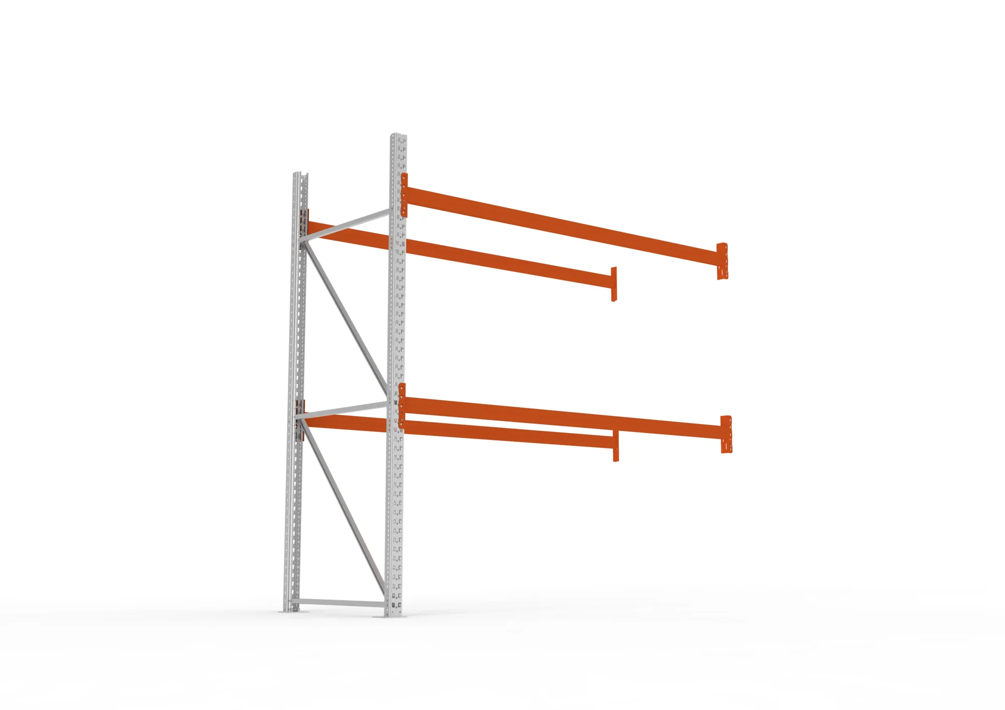 META MULTIPAL | Palettenregal | Anbauregal | 2700 x 2700 x 1100 mm | Fachlast 490 kg | 3 Ebenen | 9 Paletten | verzinkt