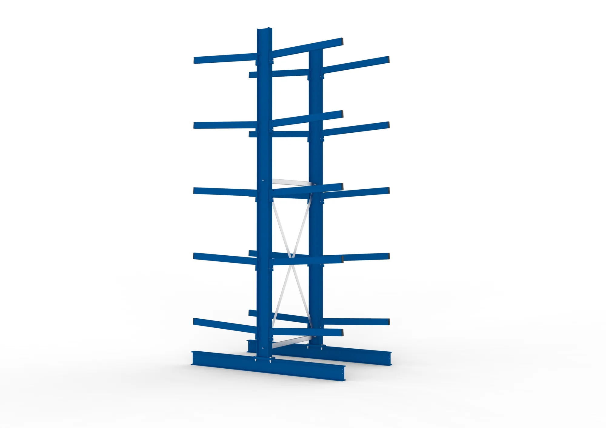 META MULTISTRONG M | Kragarmregal | Grundregal | 3500 x 1000 x 800 mm | Armlast 250 kg | doppelseitig | 5+1 Ebenen