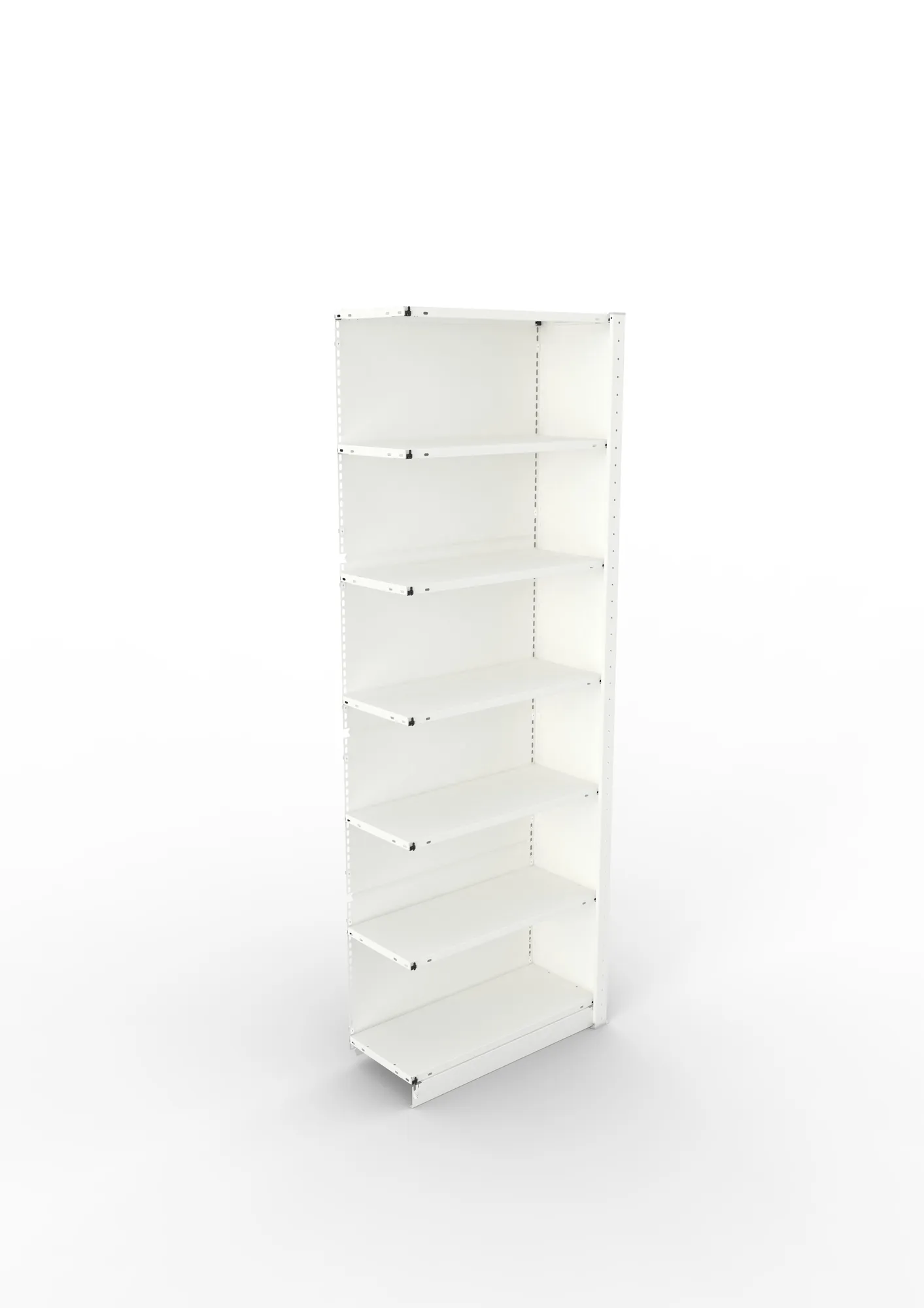 META COMPACT | Büro-Steckregalwand | Anbauregal | 2200 x 750 x 300 mm | Fachlast 80 kg | 6+1 Ebenen | RAL 7035