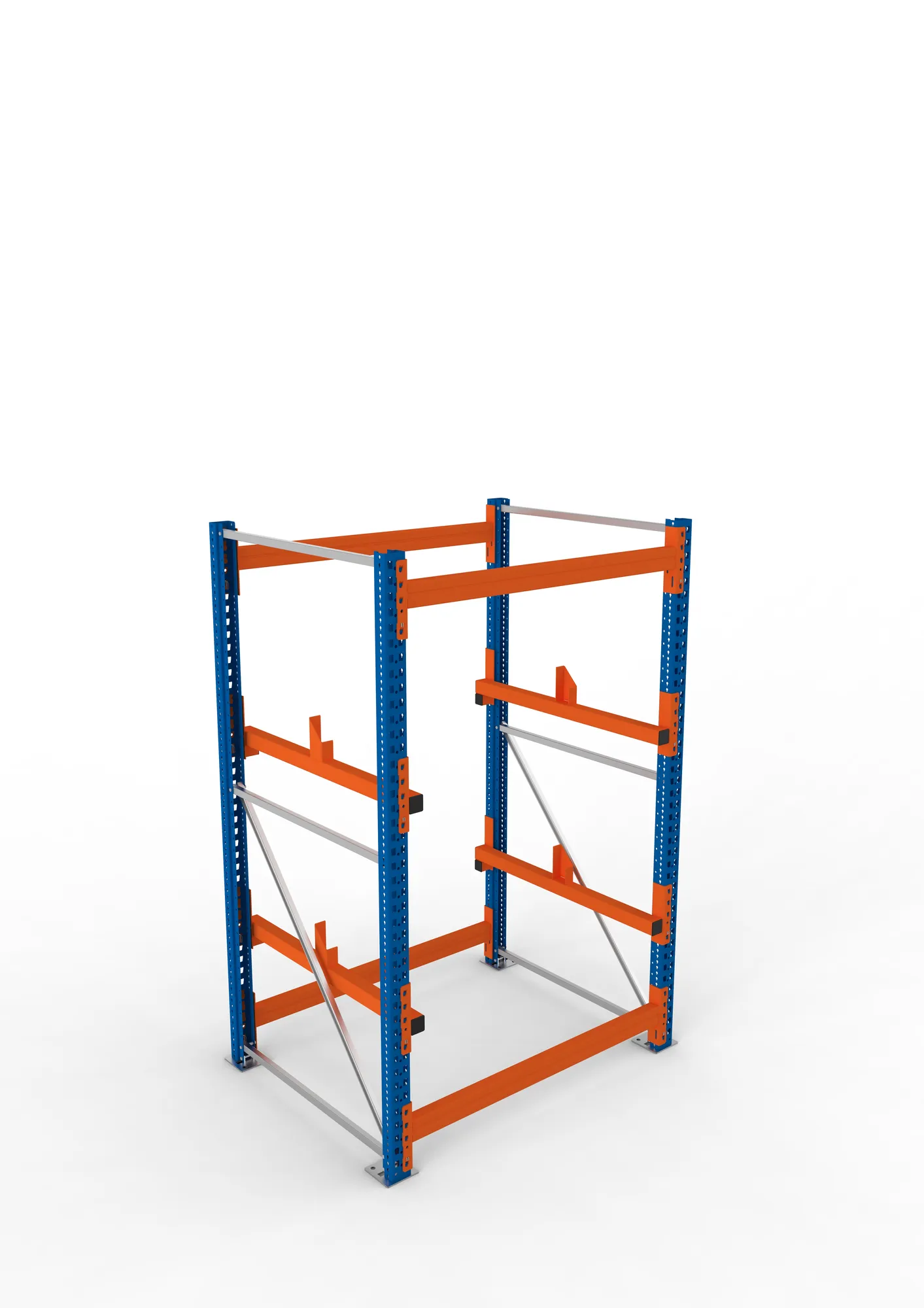 META MULTIPAL | Kabeltrommelregal | Grundregal | 2200 x 1300 x 1100 mm | Feldlast 4000 kg | 2 Ebenen | Typ 1 | RAL 5010