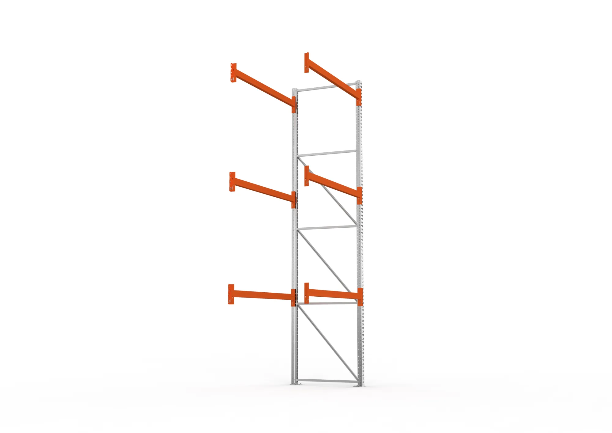 META MULTIPAL | Palettenregal | Anbauregal | 4400 x 1825 x 1100 mm | Fachlast 1100 kg | 4 Ebenen | 8 Paletten | verzinkt