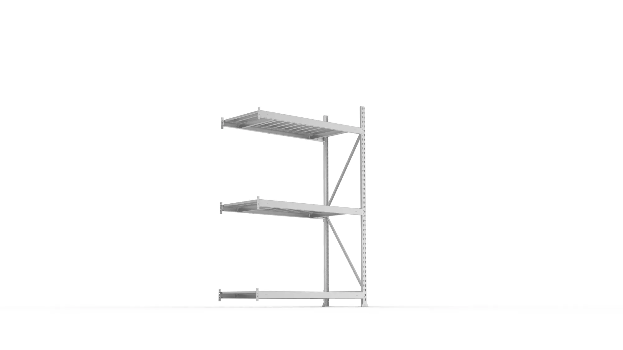 META MINI-RACK Weitspannregal | Anbauregal | 2200 x 1400 x 650 mm | Fachlast 600 kg | Stahlpaneelböden | 3 Ebenen
