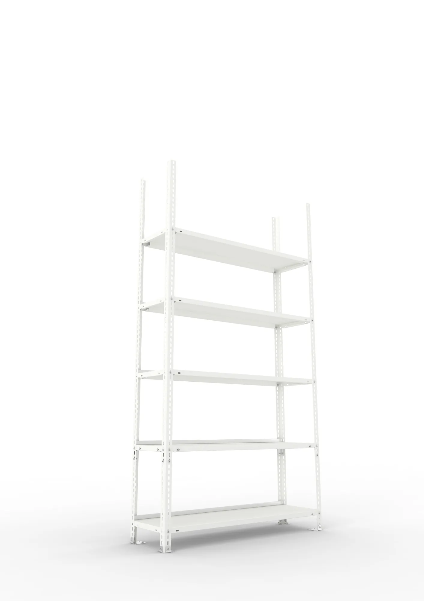 META FIX COMPACT | Büro-Schraubregal | Grundregal | 1850 x 1000 x 300 mm | Fachlast 80 kg | 5 Ebenen | RAL 7035