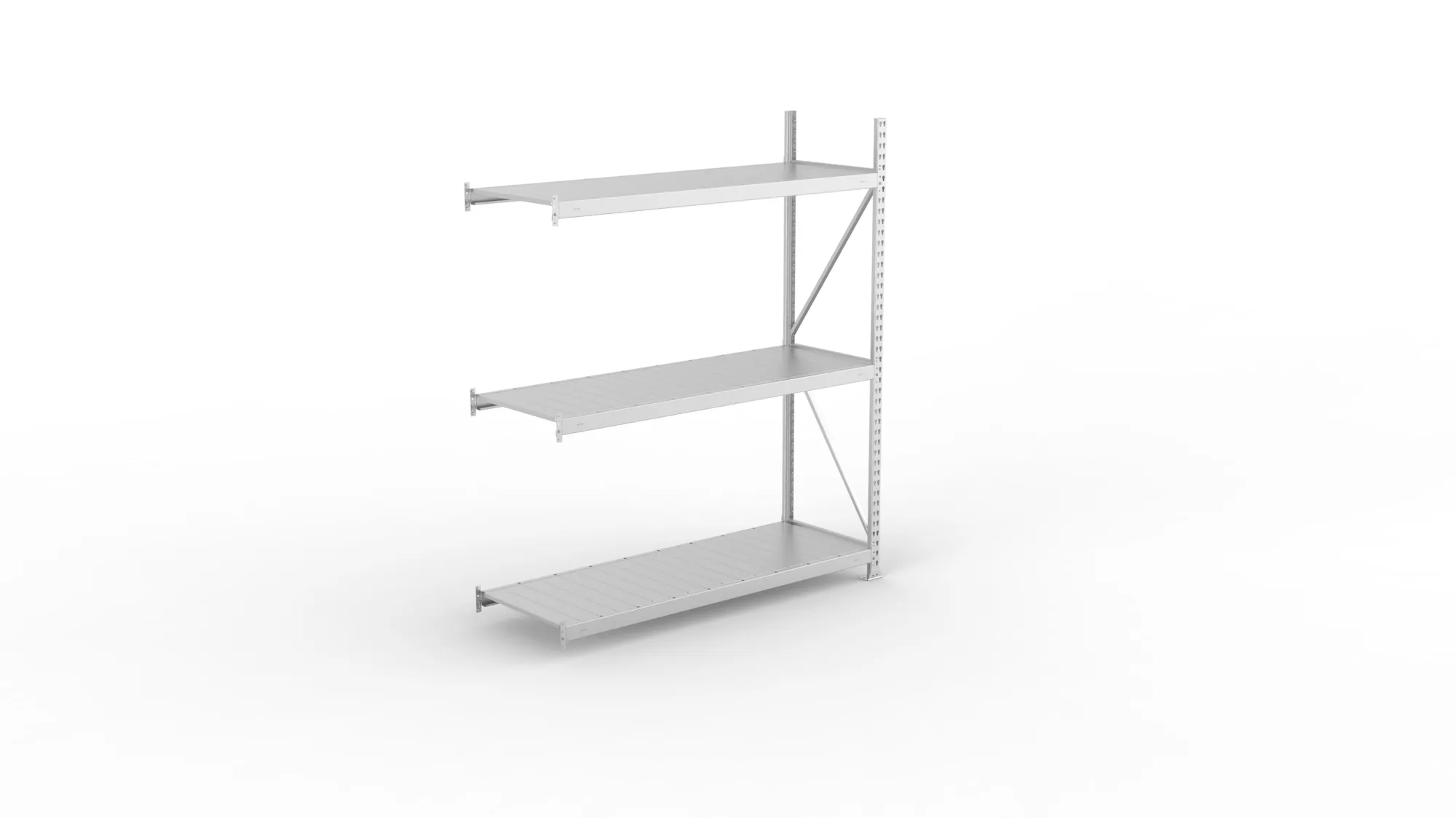 META MINI-RACK Weitspannregal | Anbauregal | 2200 x 1800 x 650 mm | Fachlast 600 kg | Stahlpaneelböden | 3 Ebenen