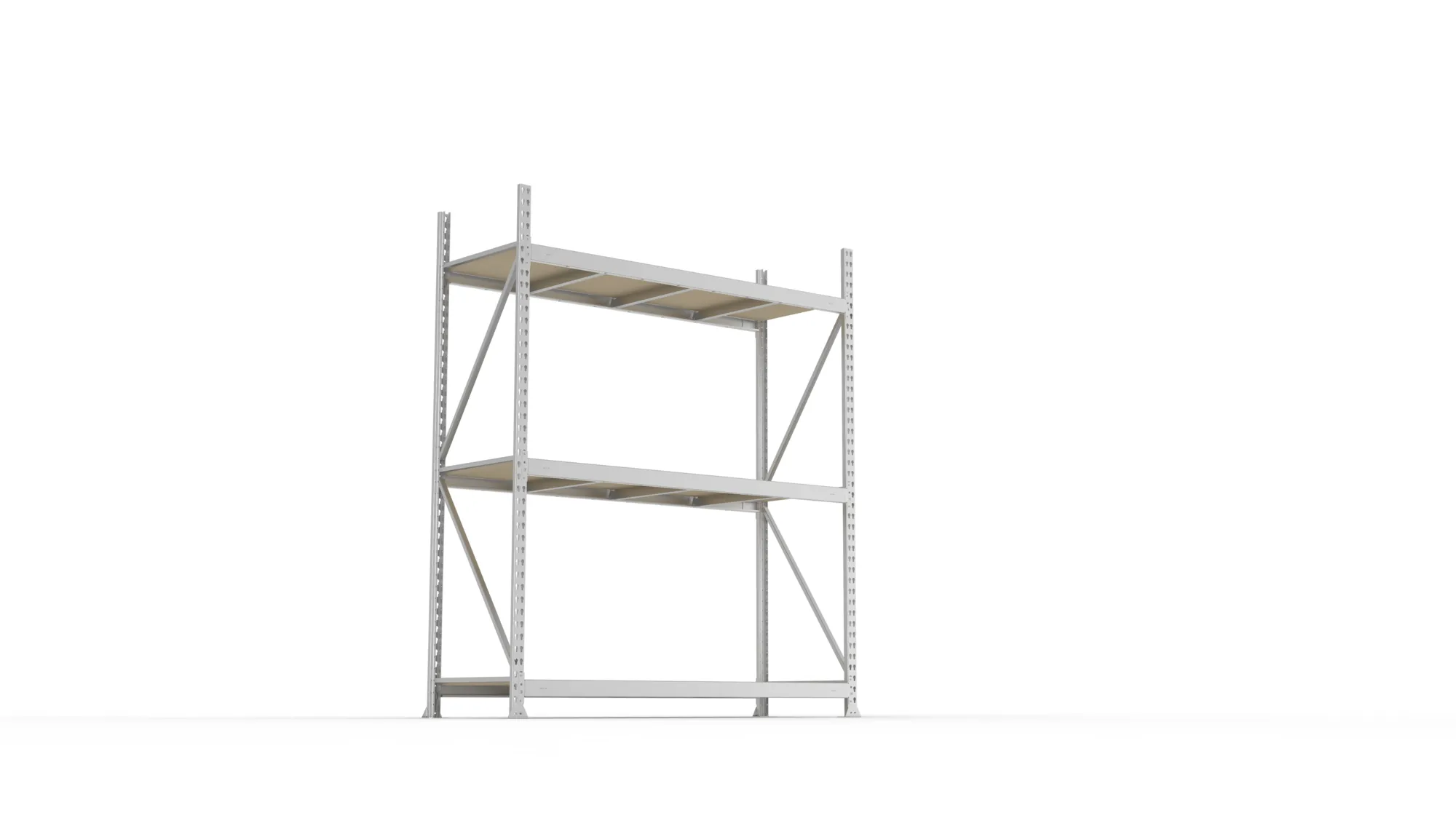 META MINI-RACK Weitspannregal | Grundregal | 2200 x 1800 x 650 mm | Fachlast 600 kg | Spanplattenböden | 3 Ebenen