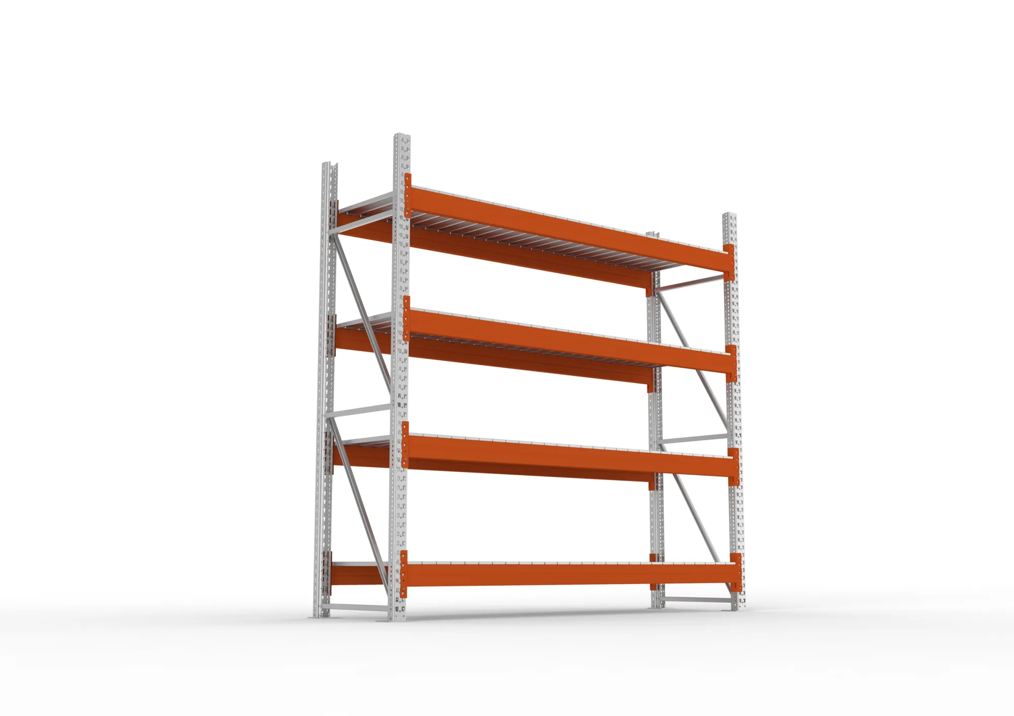 META MULTIPAL | Großfachregal | Grundregal | 2700 x 2700 x 800 mm | Fachlast 2400 kg | 4 Ebenen | Stahlpaneele | verzinkt