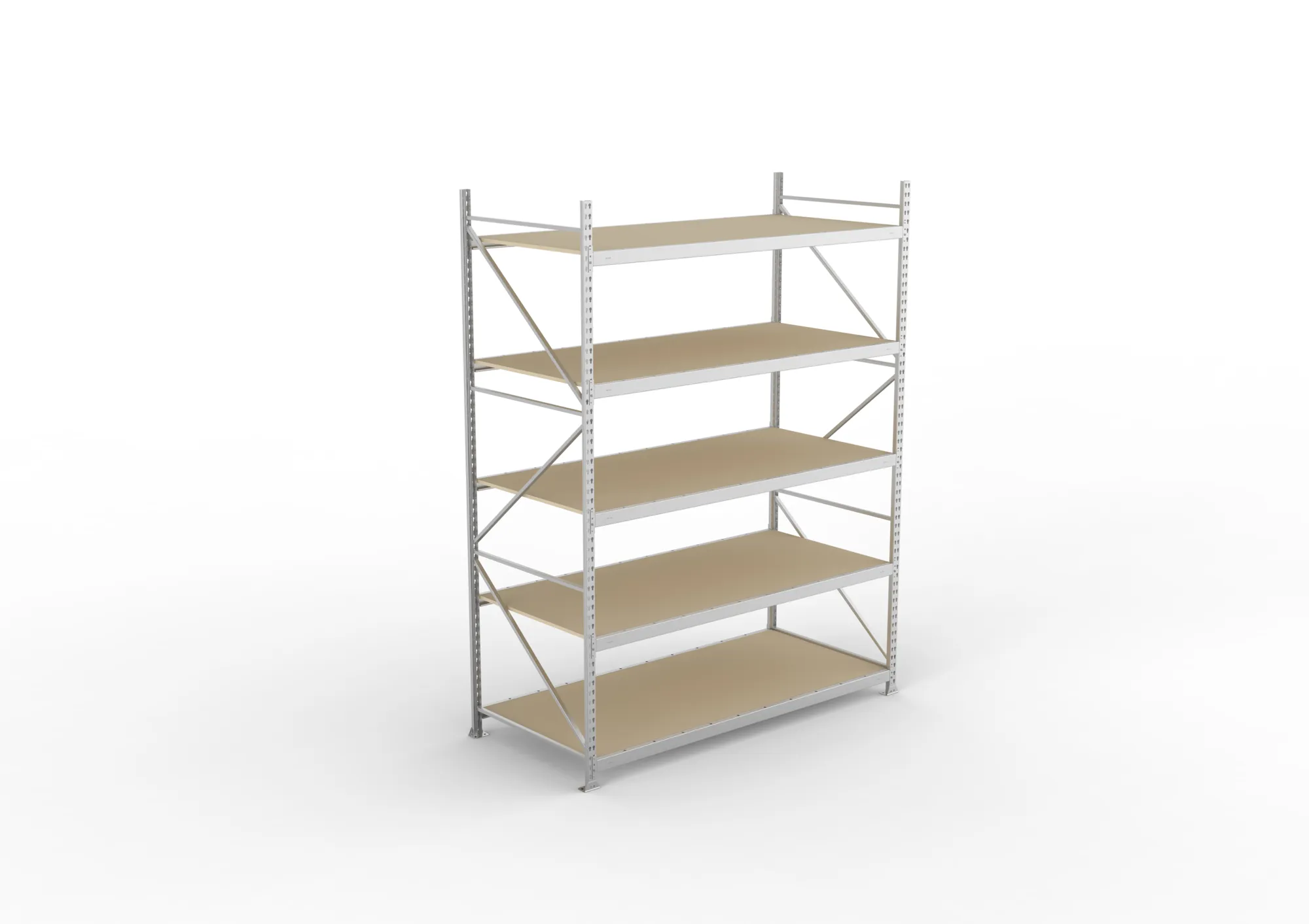 META MINI-RACK Weitspannregal | Grundregal | 3000 x 2200 x 1050 mm | Fachlast 600 kg | Spanplattenböden | 5 Ebenen