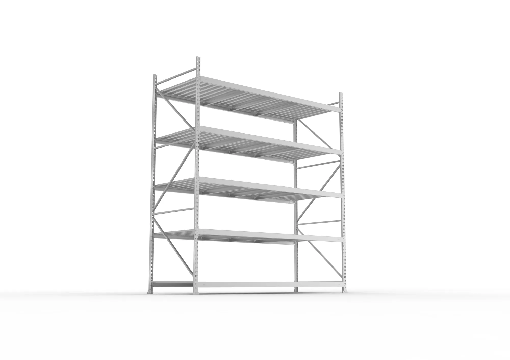 META MINI-RACK Weitspannregal | Grundregal | 3000 x 2600 x 1050 mm | Fachlast 490 kg | Stahlpaneelböden | 5 Ebenen