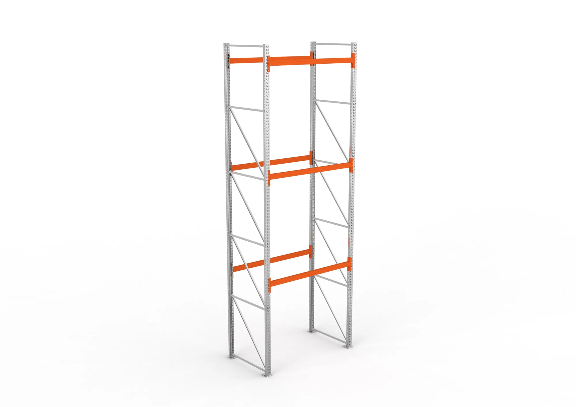 META MULTIPAL | Palettenregal | Grundregal | 5500 x 1825 x 1100 mm | Fachlast 1080 kg | 4 Ebenen | 8 Paletten | verzinkt