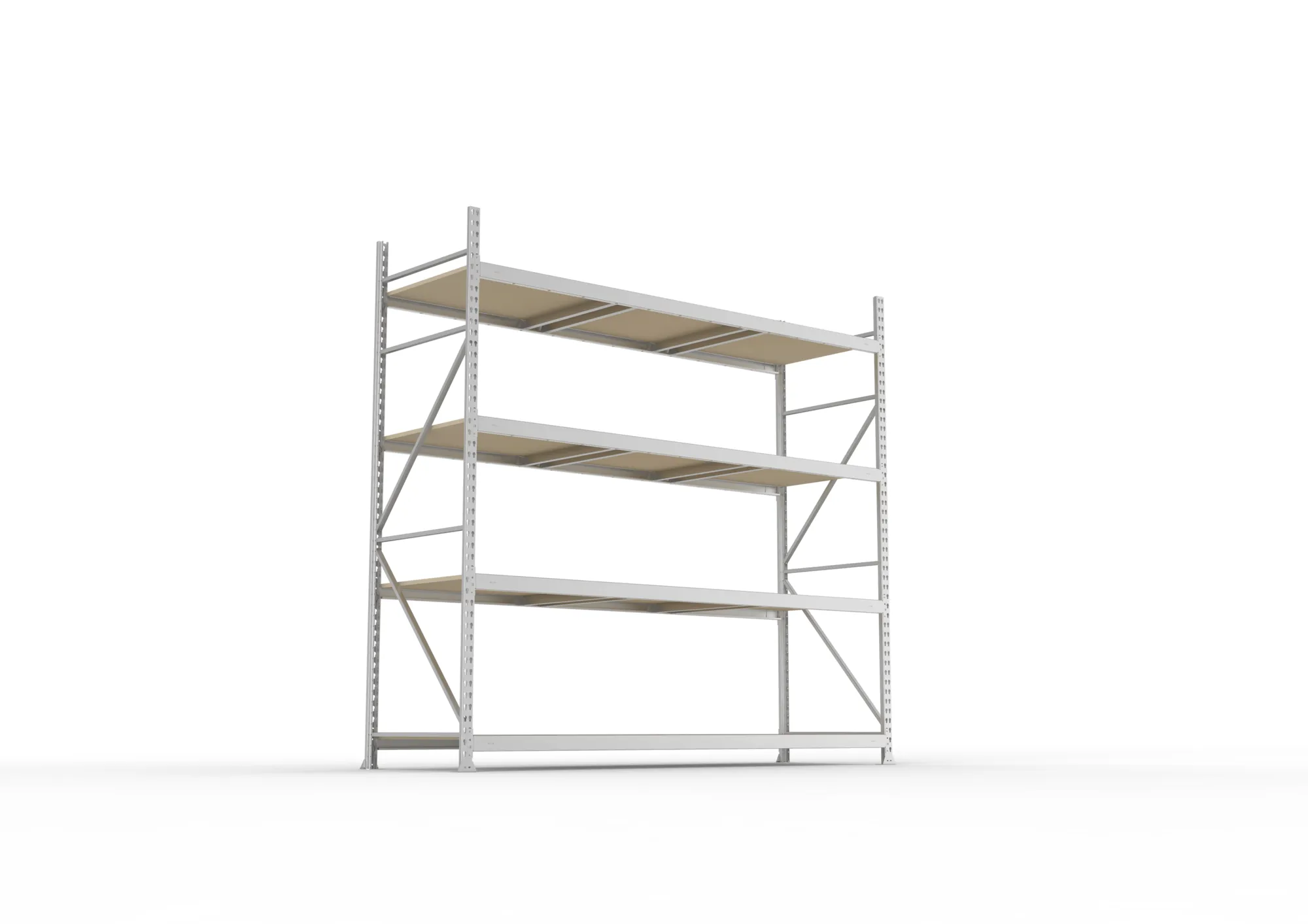 META MINI-RACK Weitspannregal | Grundregal | 2500 x 2600 x 800 mm | Fachlast 490 kg | Spanplattenböden | 4 Ebenen