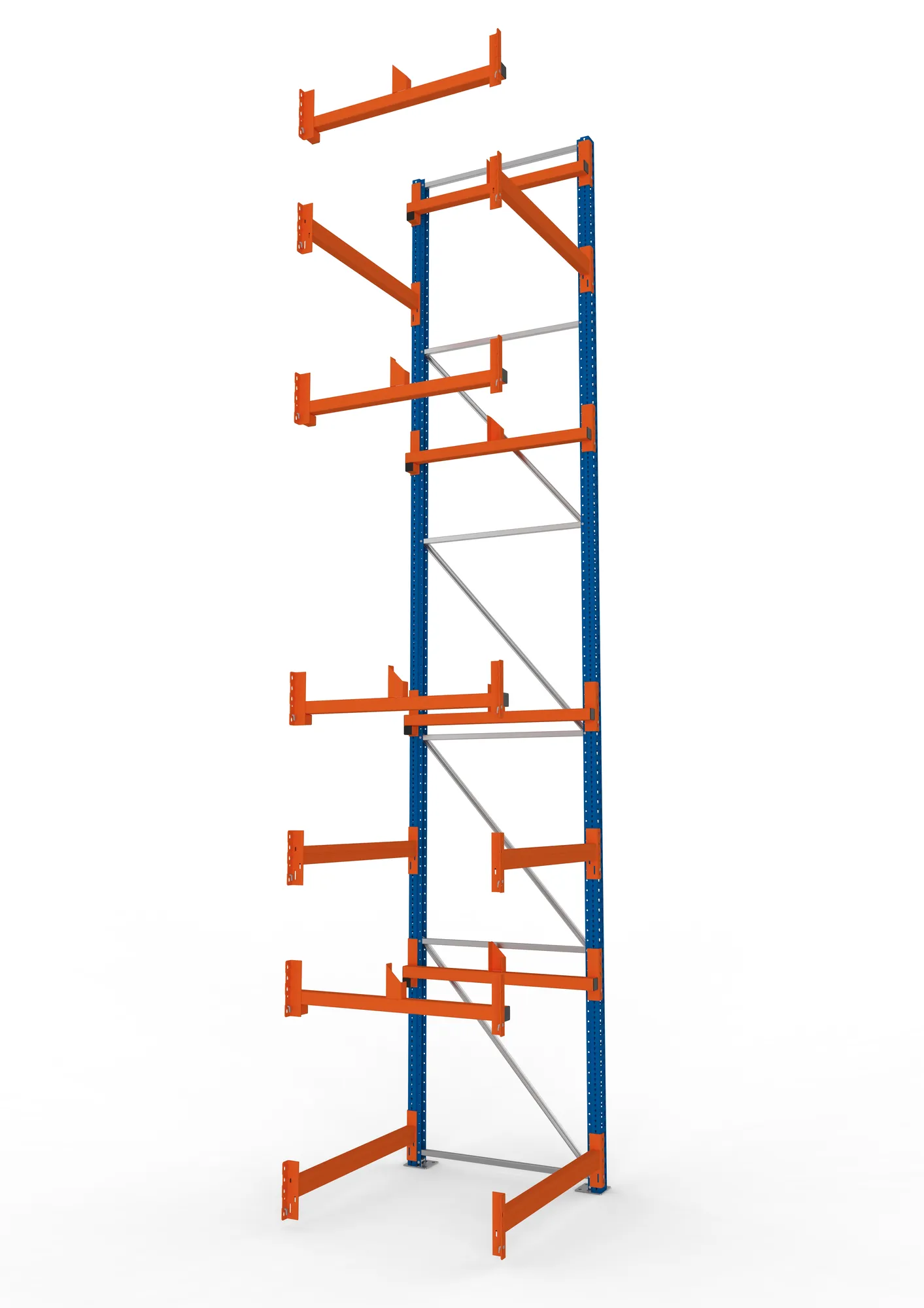 META MULTIPAL | Kabeltrommelregal | Anbauregal | 5500 x 1100 x 1100 mm | Feldlast 5500 kg | 2 Ebenen | Typ 1 | RAL 5010