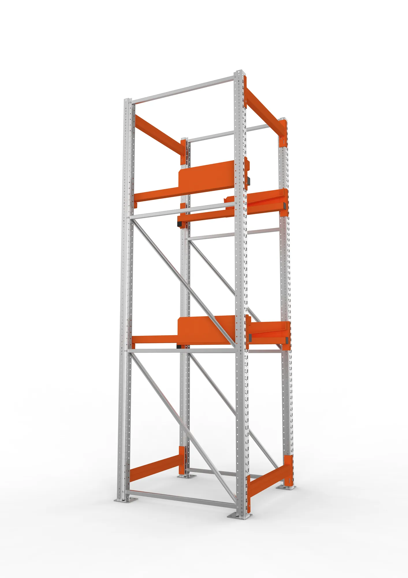 META MULTIPAL | Kabeltrommelregal | Grundregal | 3300 x 900 x 1100 mm | Feldlast 4000 kg | 2 Ebenen | Typ 2 | verzinkt