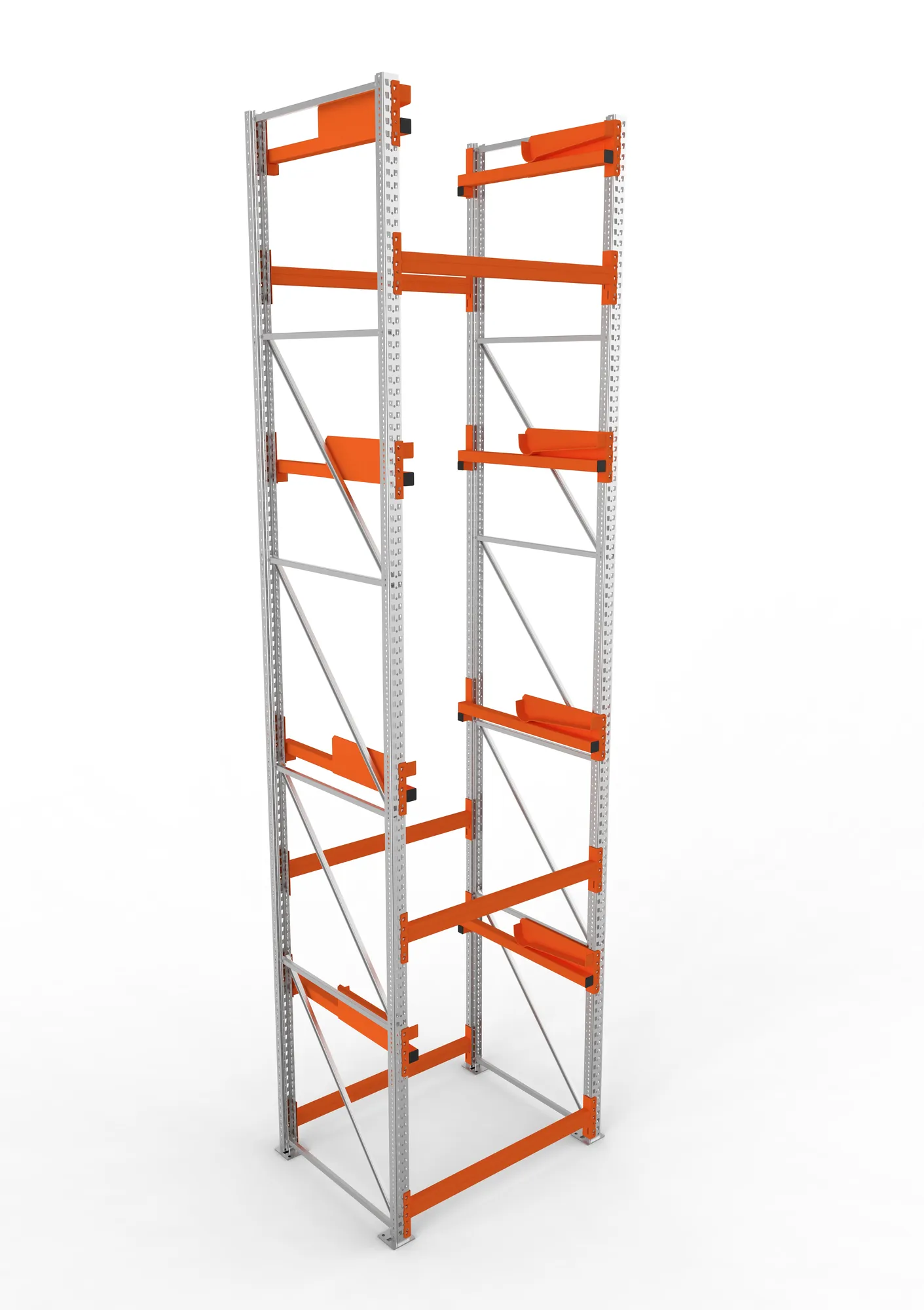 META MULTIPAL | Kabeltrommelregal | Grundregal | 5500 x 1300 x 1100 mm | Feldlast 5500 kg | 4 Ebenen | Typ 2 | RAL 5010