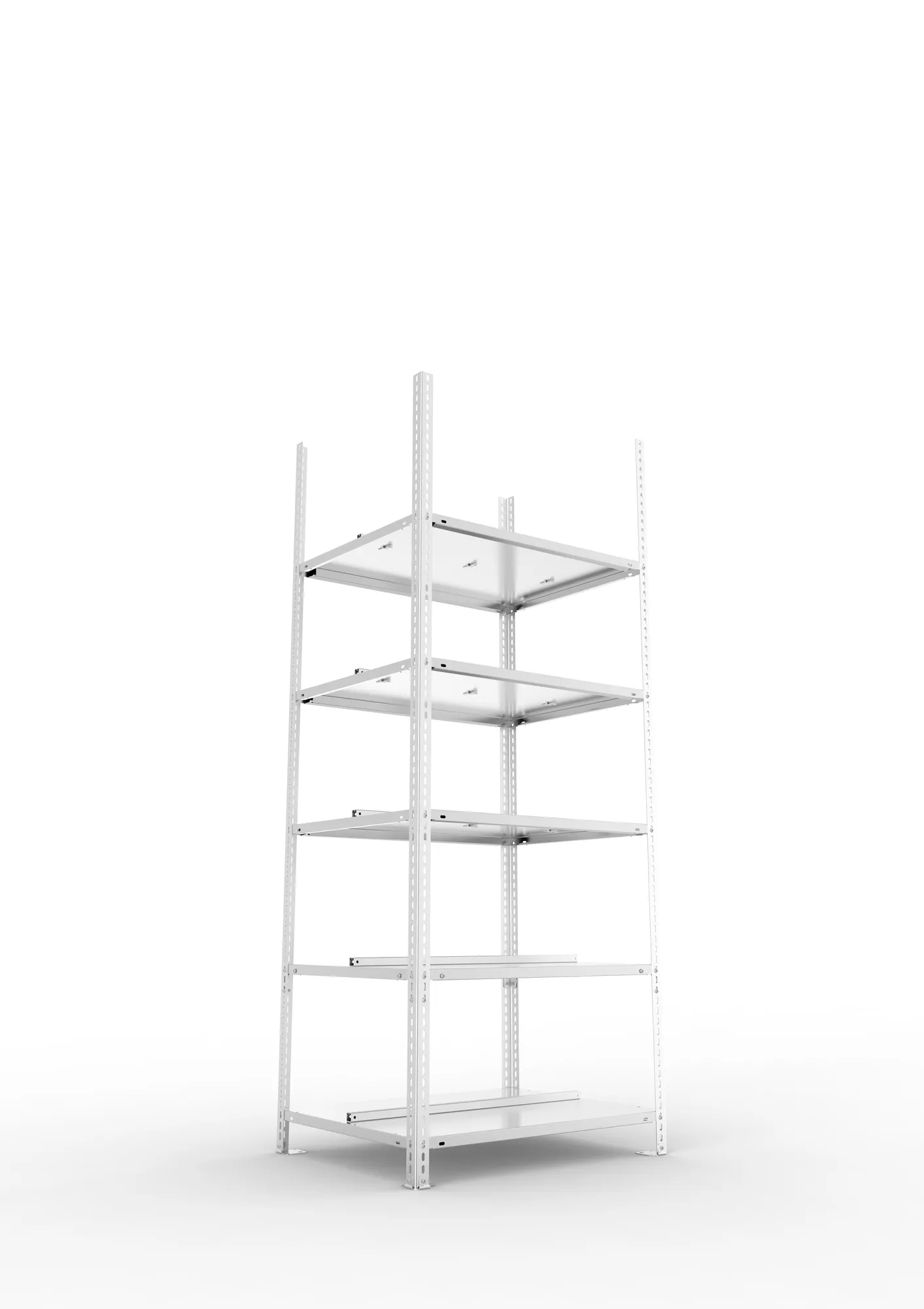 META FIX COMPACT | Büro-Schraubregal | Grundregal | 1850 x 750 x 600 mm | 90 kg | 5 Ebenen | verzinkt