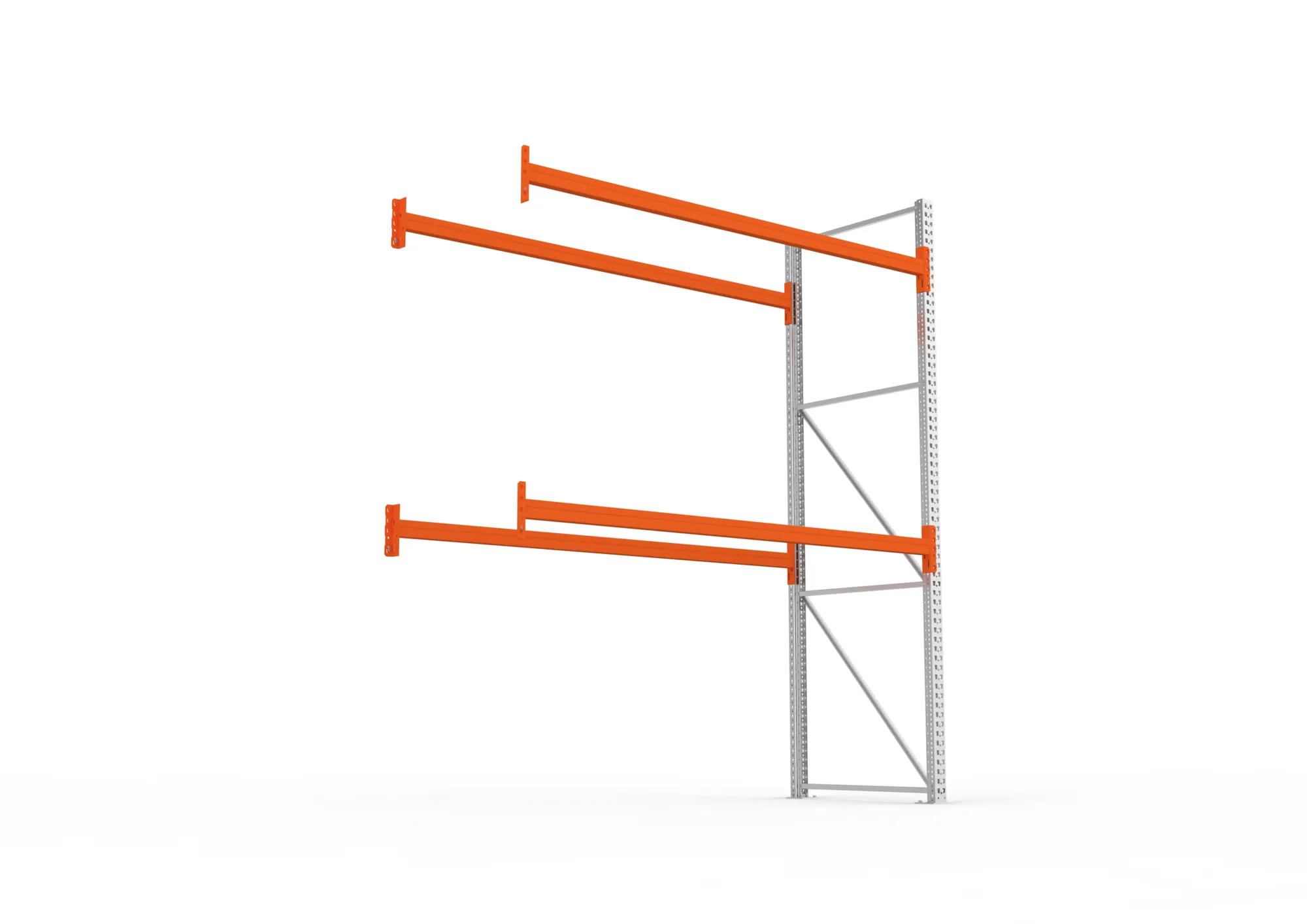 META MULTIPAL | Palettenregal | Anbauregal | 3300 x 2700 x 1100 mm | Fachlast 480 kg | 3 Ebenen | 9 Paletten | verzinkt
