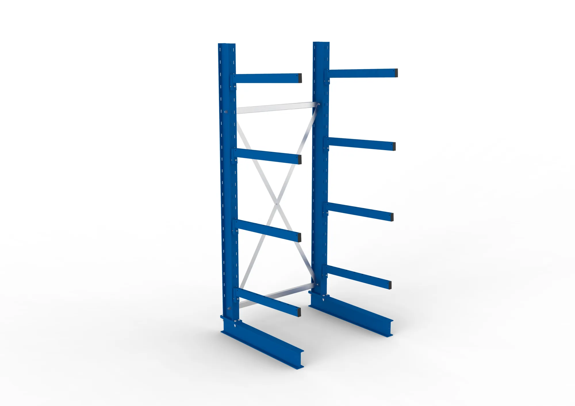 META MULTISTRONG M | Kragarmregal | Grundregal | 2500 x 1000 x 800 mm | Armlast 250 kg | einseitig | 4+1 Ebenen