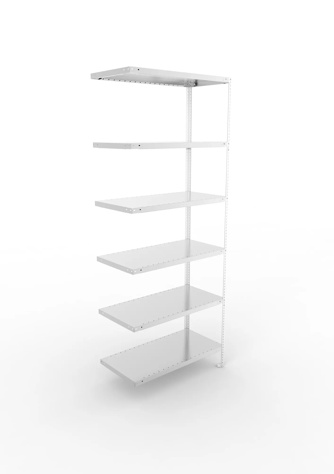 META FIX | Fachbodenregal | Anbauregal | 2500 x 1000 x 500 mm | Fachlast 100 kg | 6 Ebenen | verzinkt