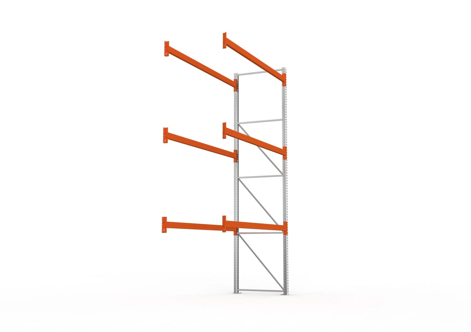 META MULTIPAL | Palettenregal | Anbauregal | 4400 x 2700 x 1100 mm | Fachlast 780 kg | 4 Ebenen | 12 Paletten | verzinkt