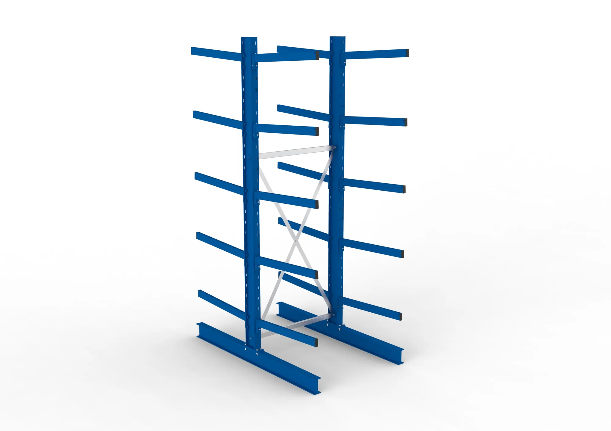 META MULTISTRONG M | Kragarmregal | Grundregal | 3000 x 1000 x 800 mm | Armlast 250 kg | doppelseitig | 5+1 Ebenen